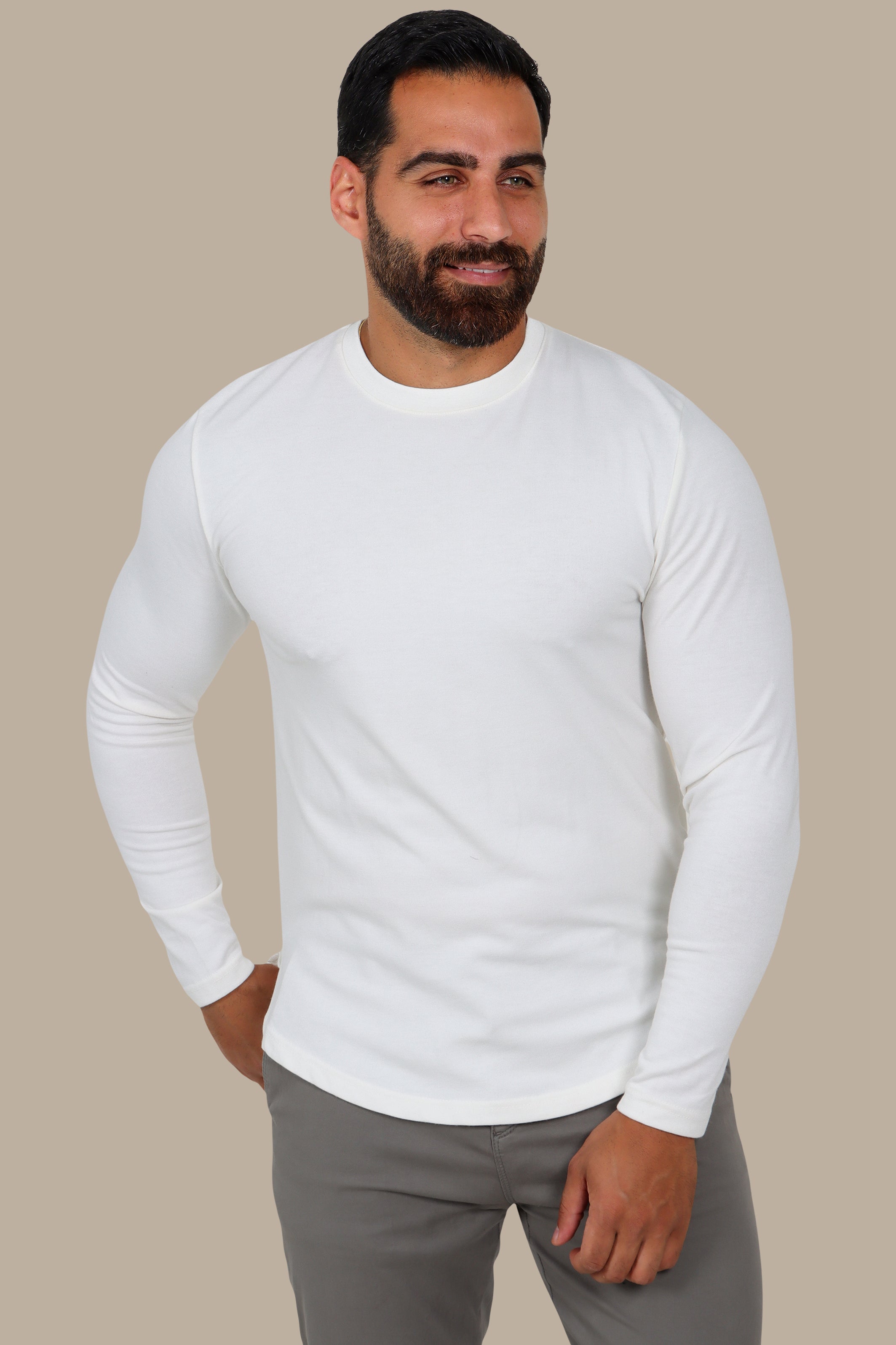 White Long Sleeve Top with Back Wings Print