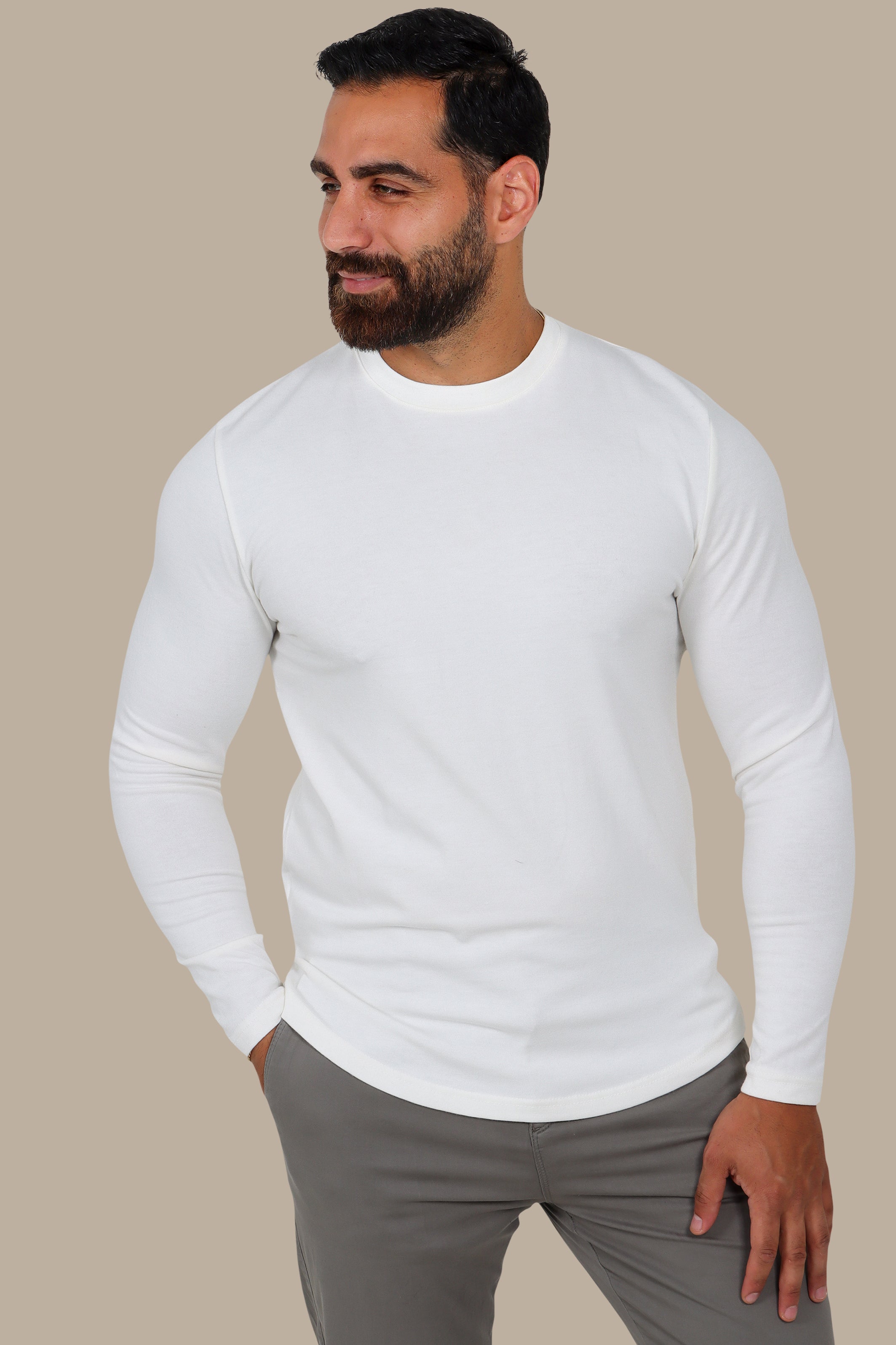 White Long Sleeve Top with Back Wings Print