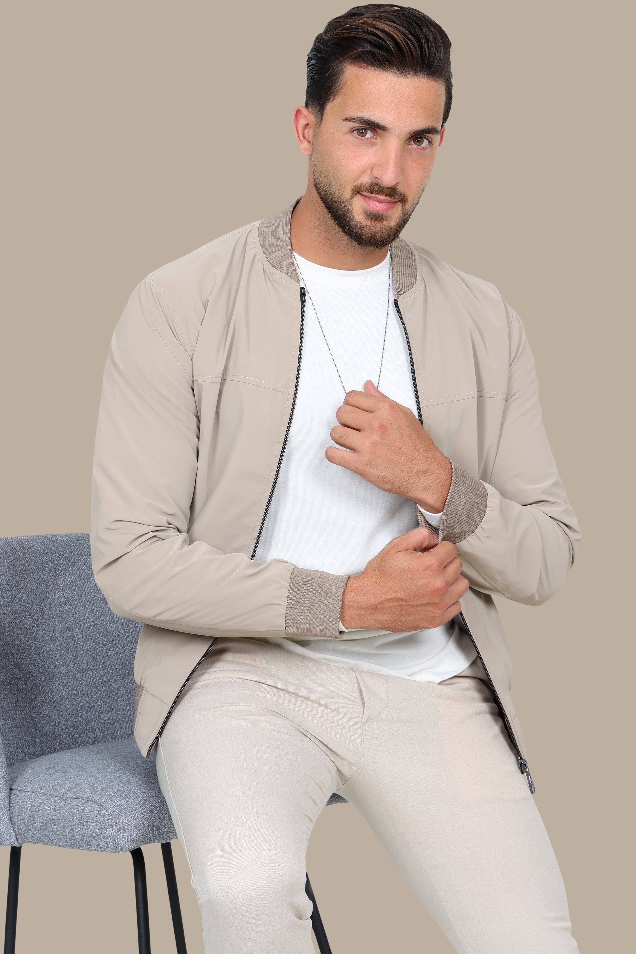Light Brown Waterproof Blouson – Stylish & Practical