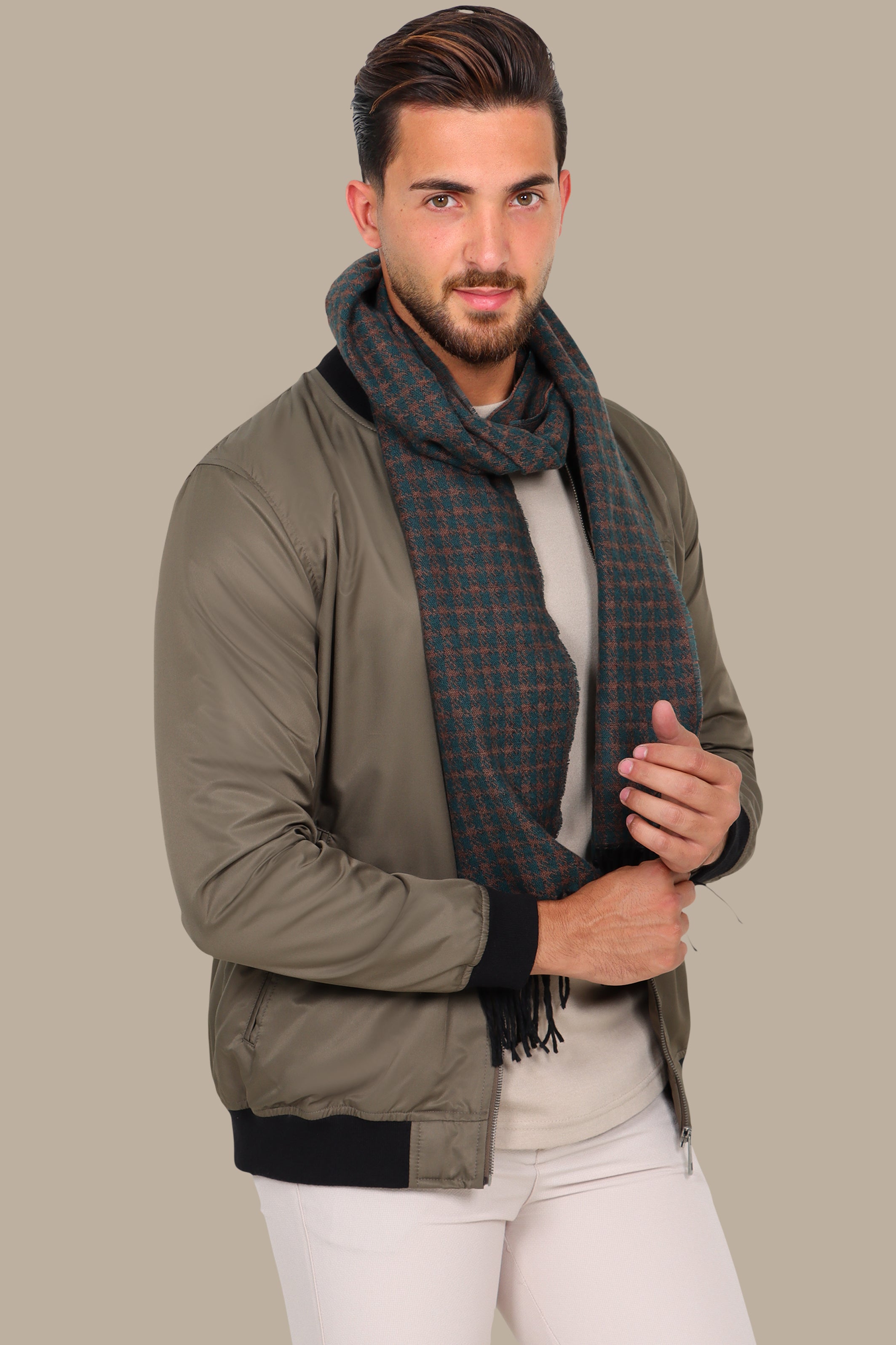 Nature's Shield: Olive Green Waterproof Blouson Jacket