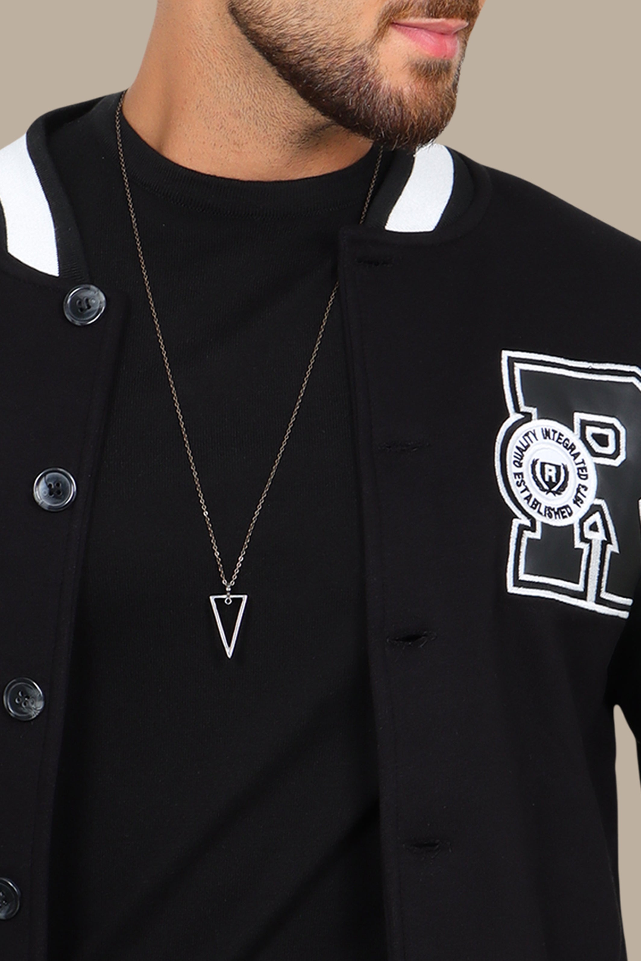 Black Patched Bomber Jacket: Classic Cool with a Stylish Edge