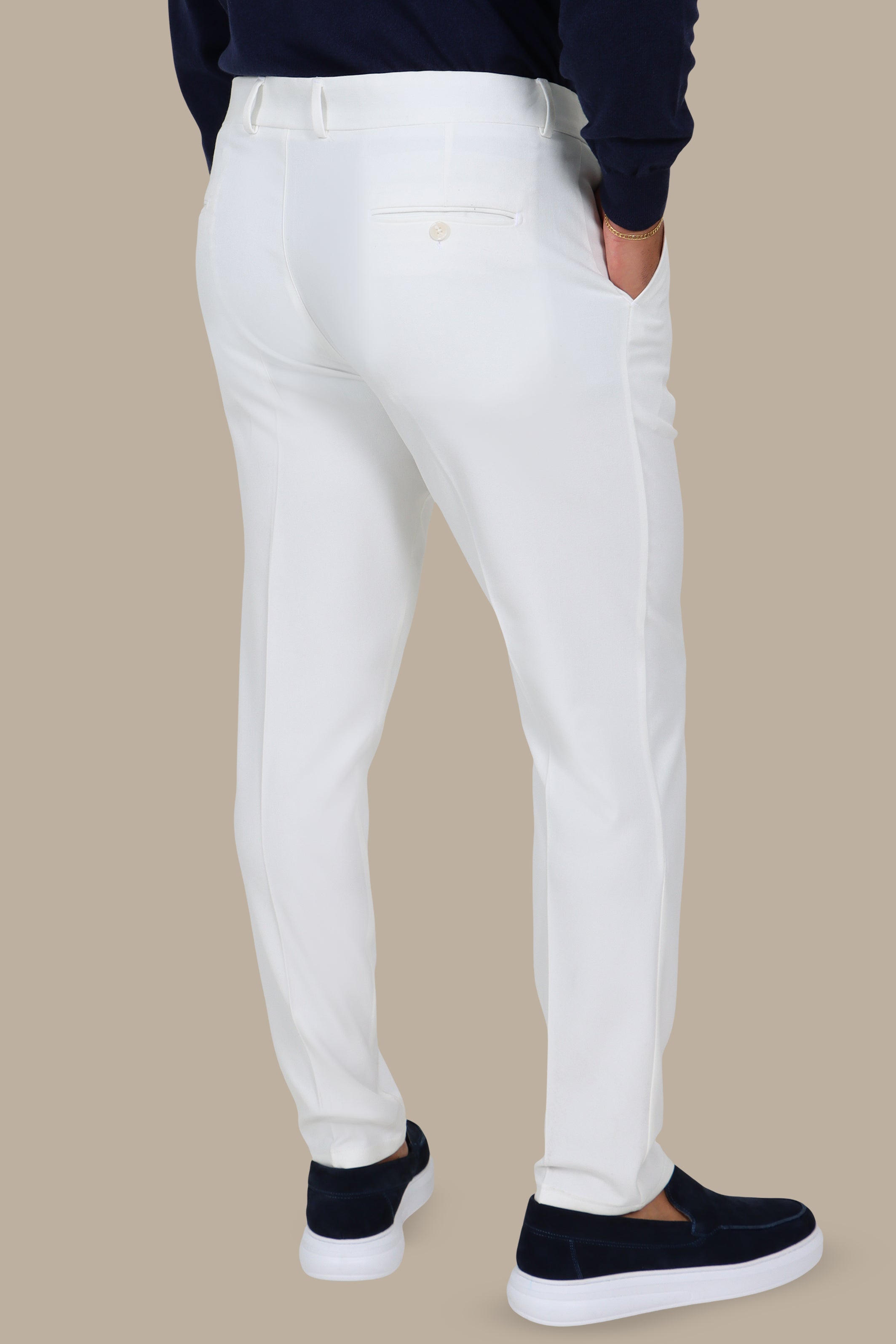Classic Slim Fit Pants in White