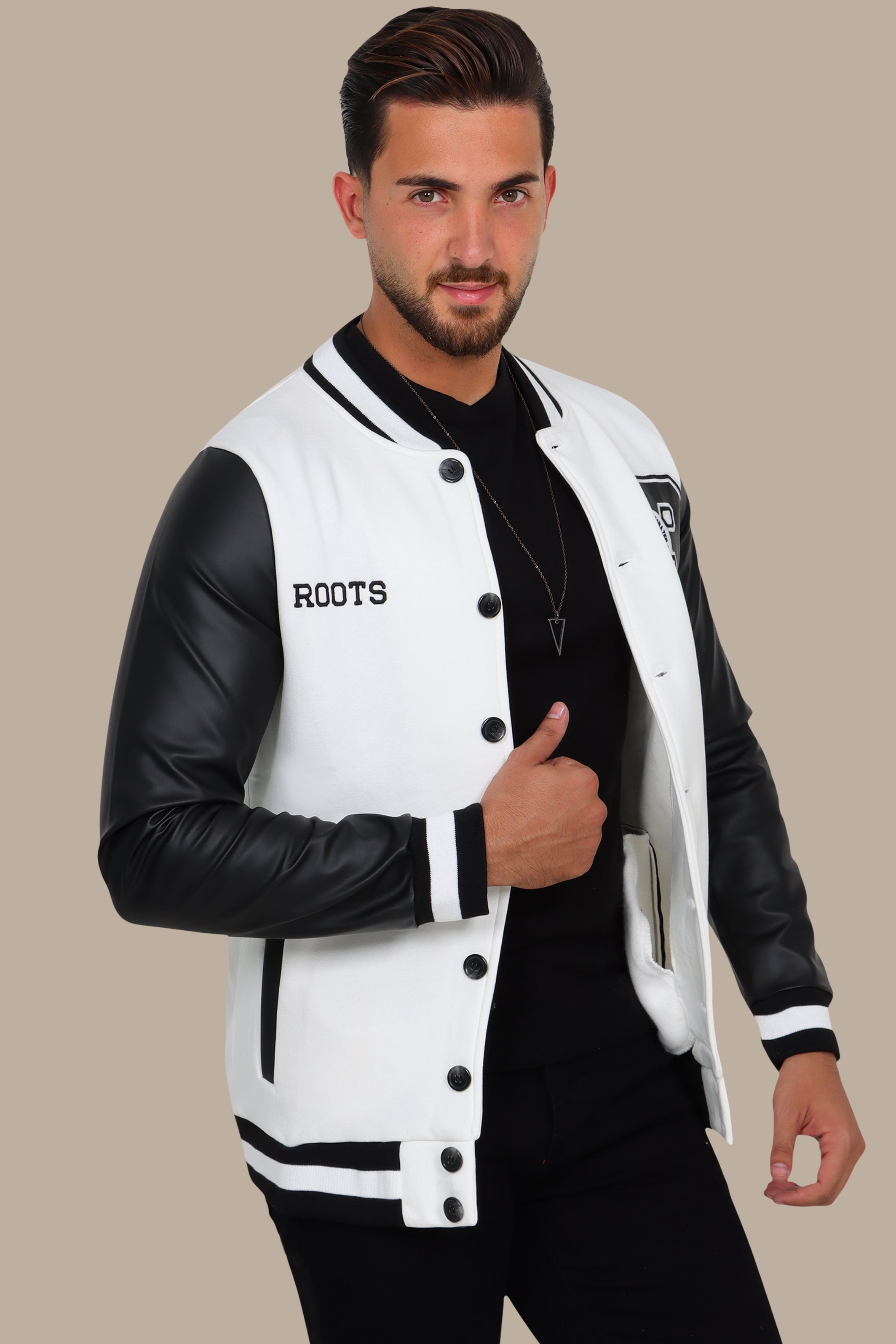 Whiteout Bomber Jacket: Patched Perfection for Your Street Style