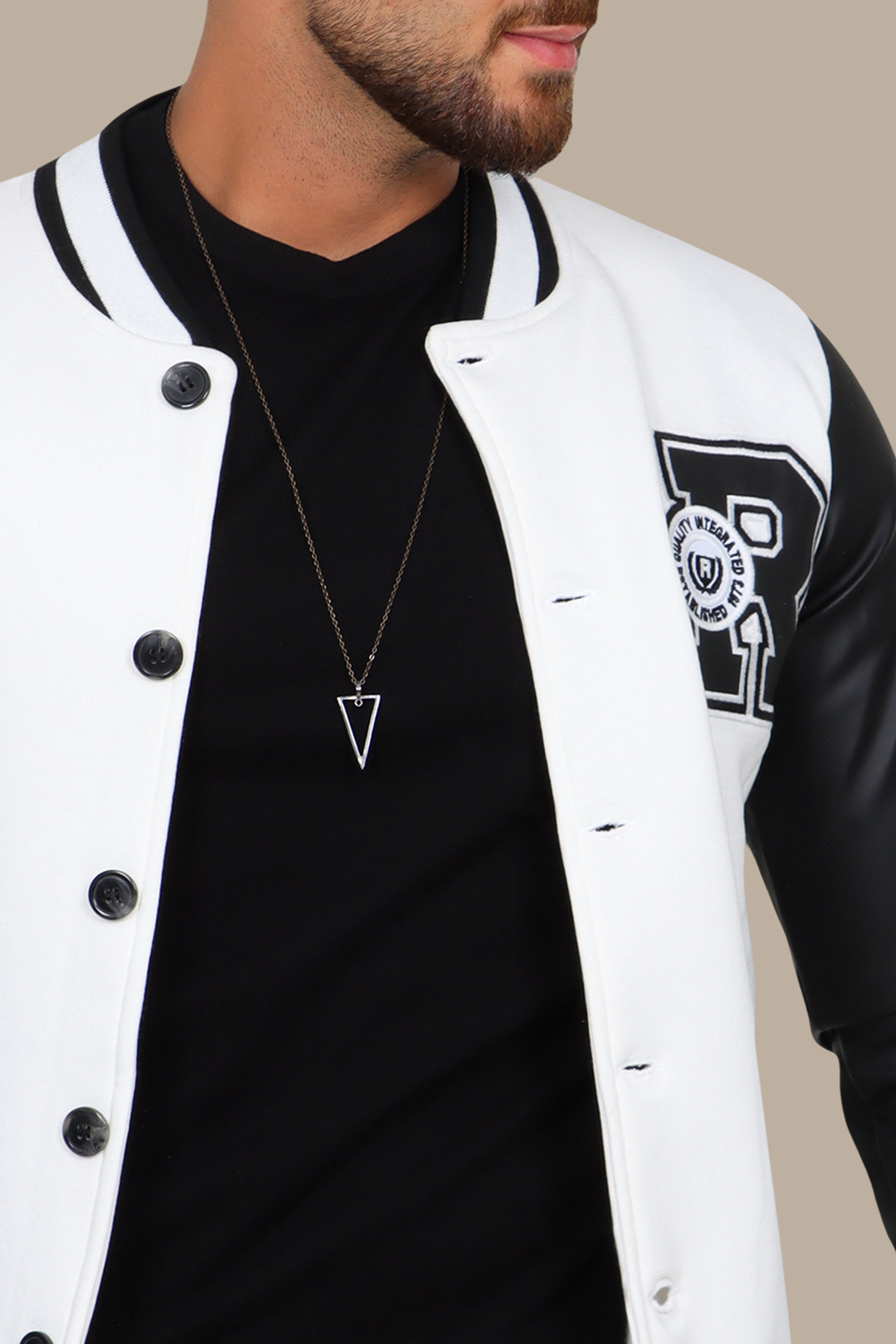 Whiteout Bomber Jacket: Patched Perfection for Your Street Style