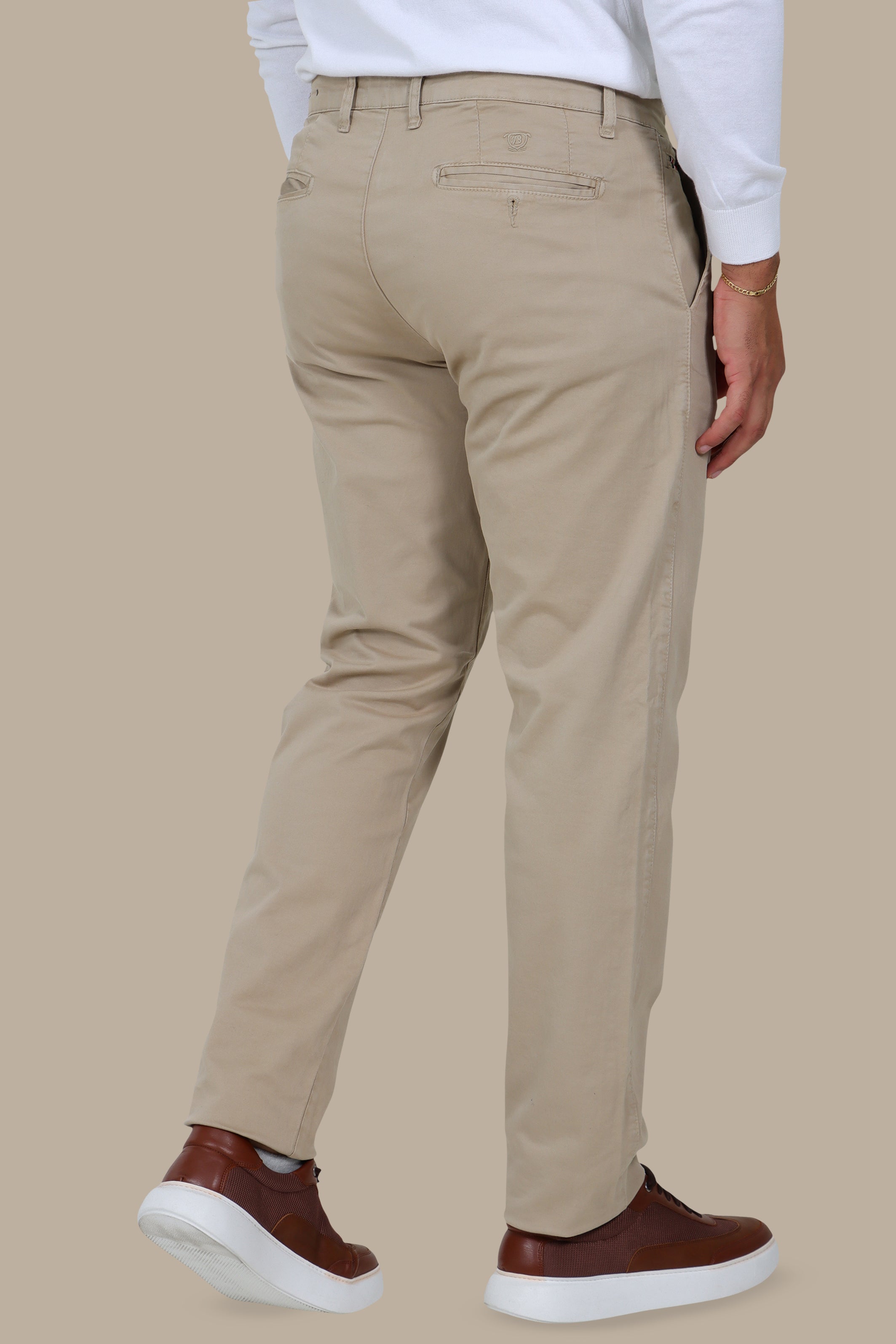 Light Beige Regular-Fit Chino (Big Size)