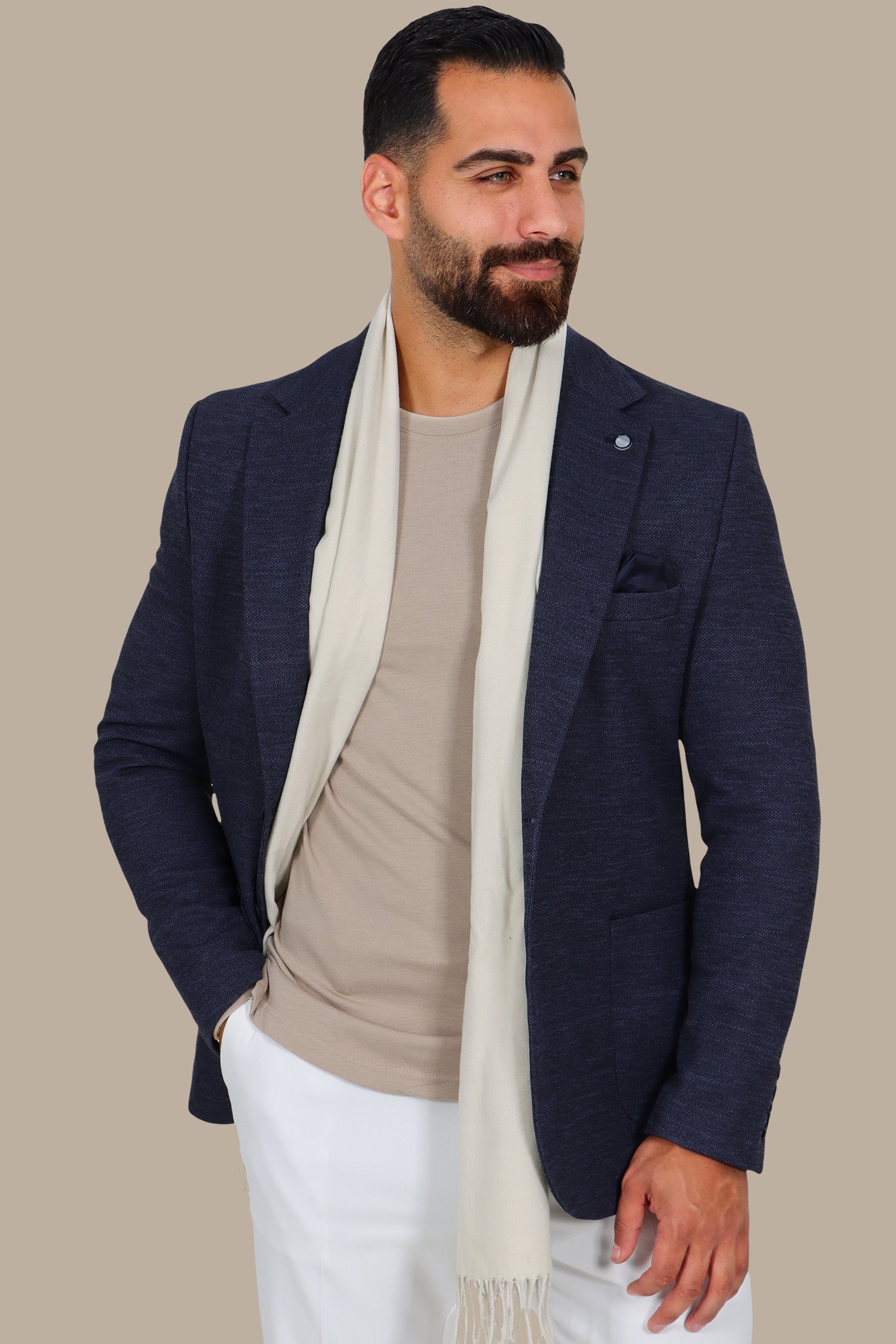 Navy Notch Lapel Blazer