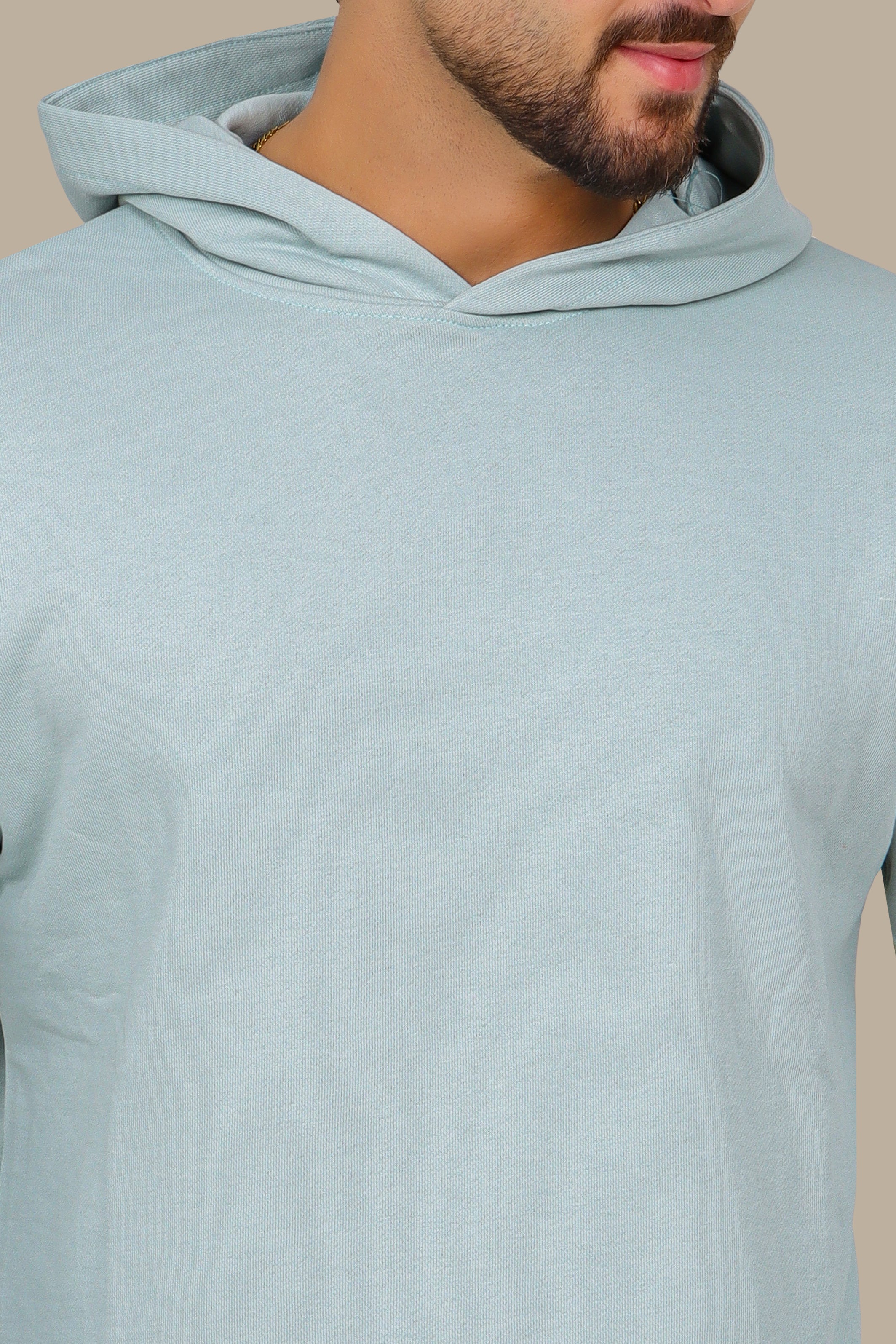 Basic Hooded Sweatshirt in Aqua