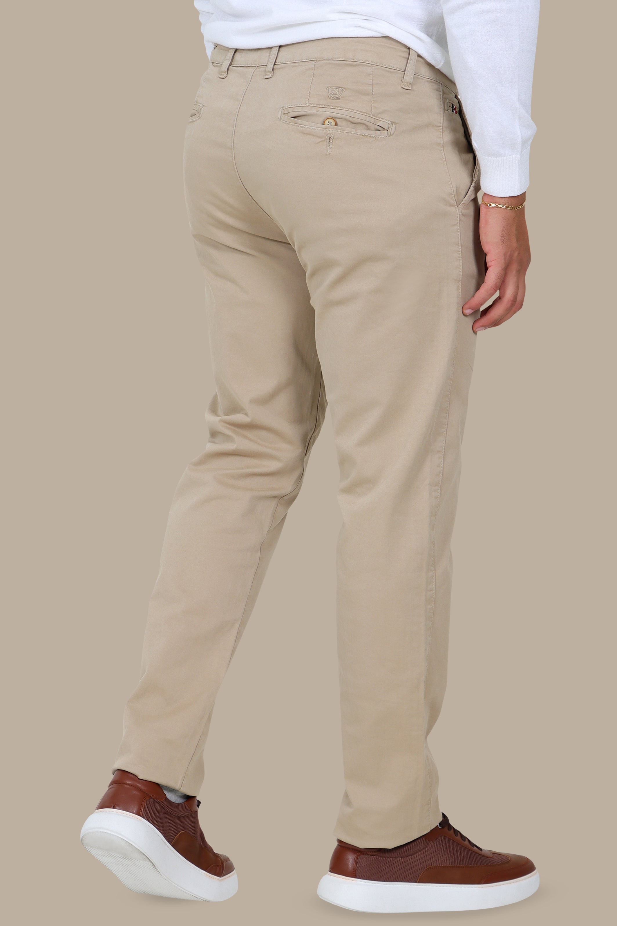 Light Beige Regular-Fit Chino (Big Size)