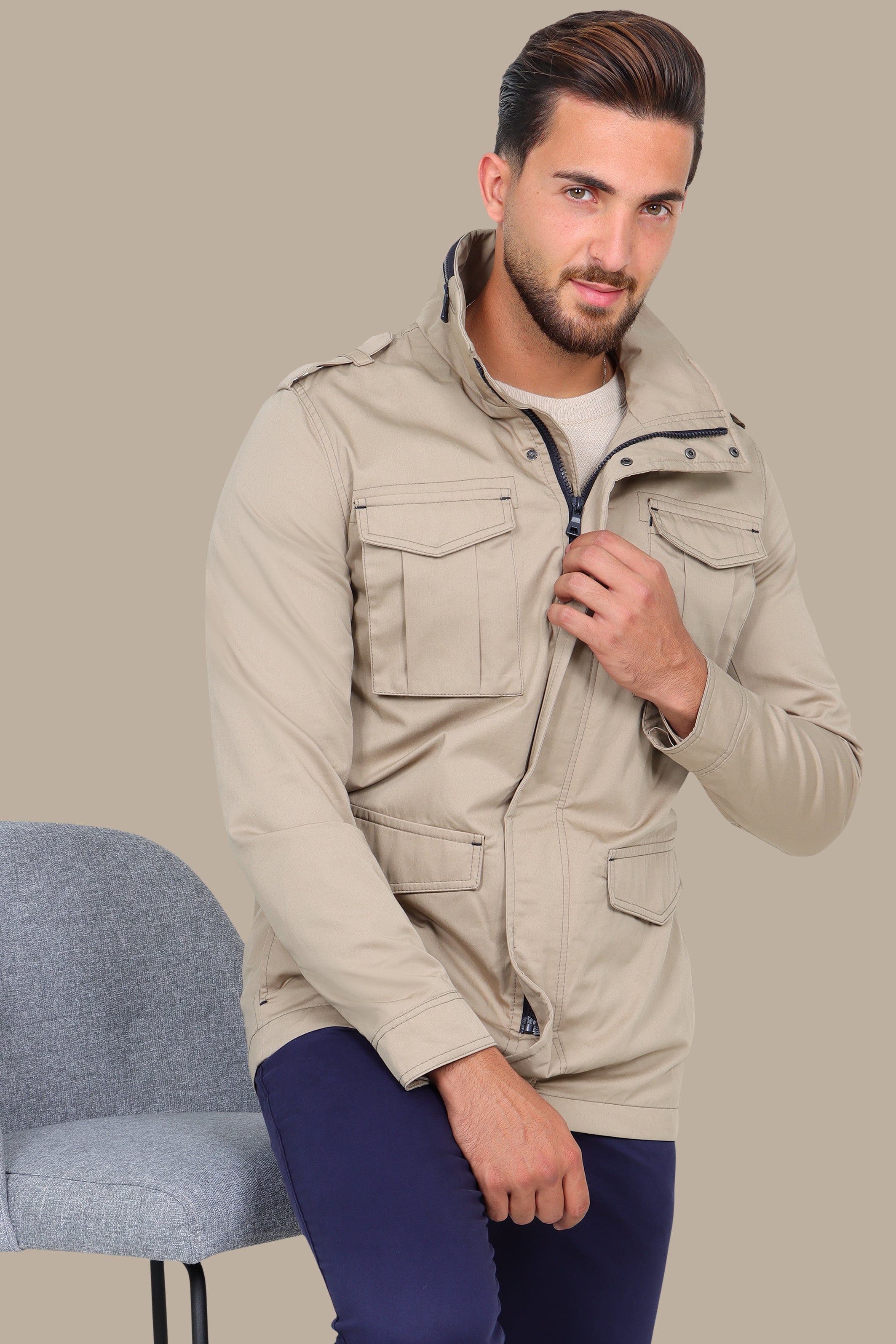 Safari Beige Jacket: Adventure-Ready Style