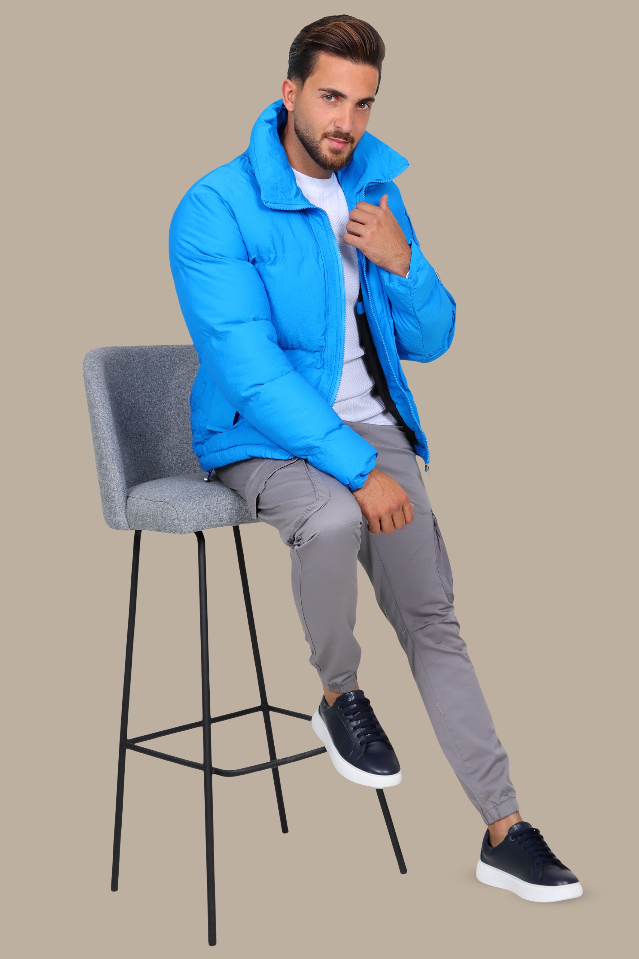 Blue Puffer Jacket – Simple & Warm