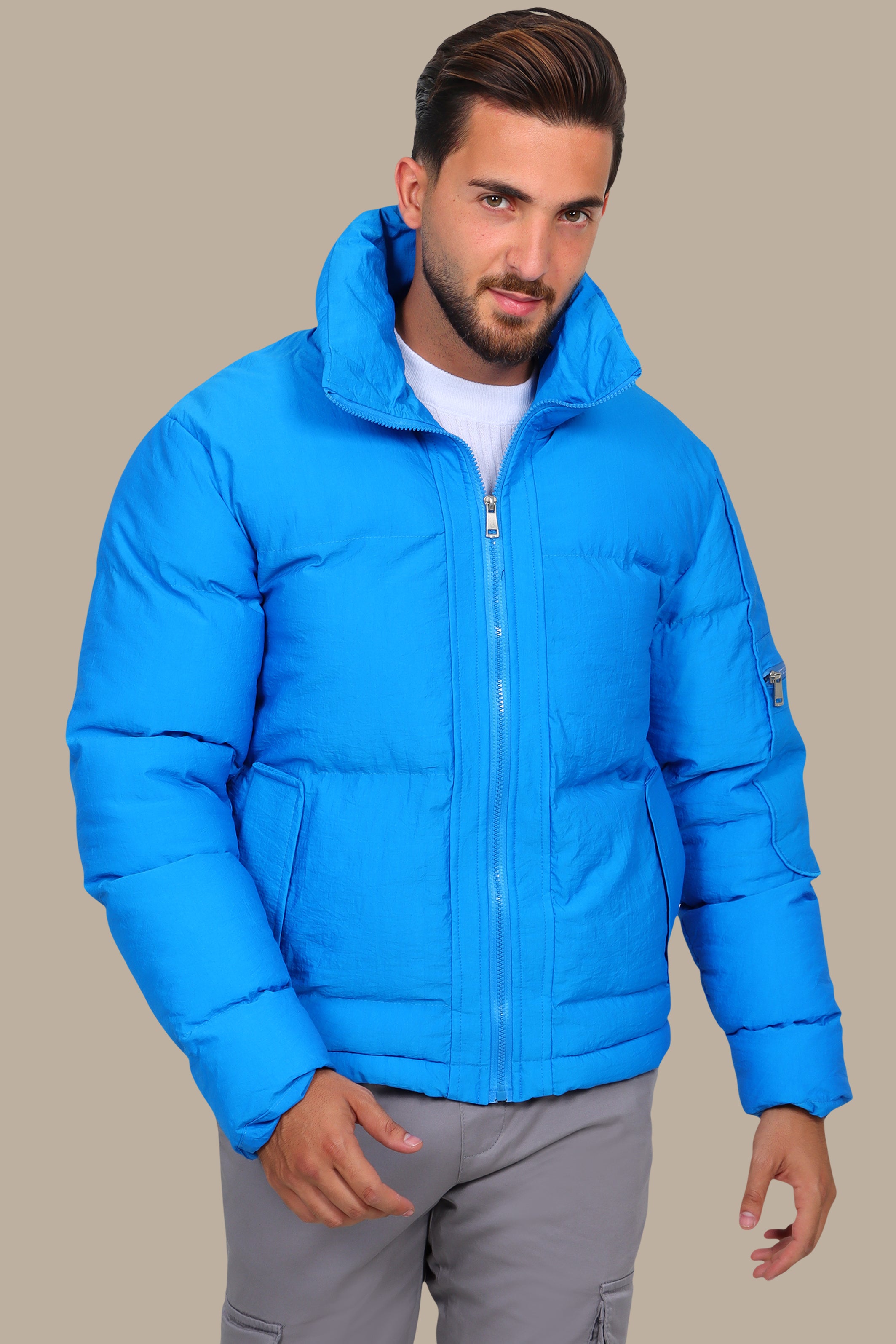 Blue Puffer Jacket – Simple & Warm