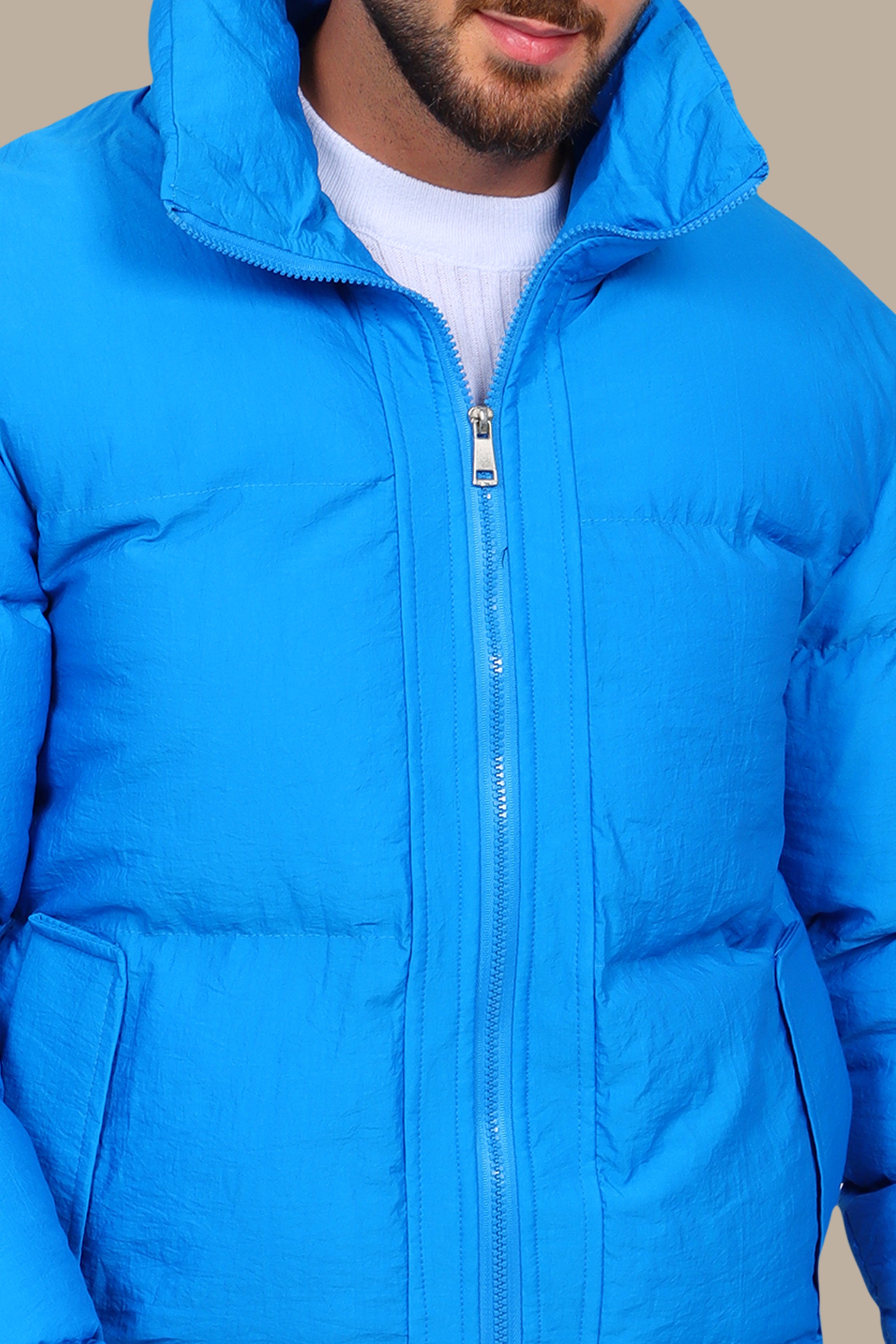 Blue Puffer Jacket – Simple & Warm