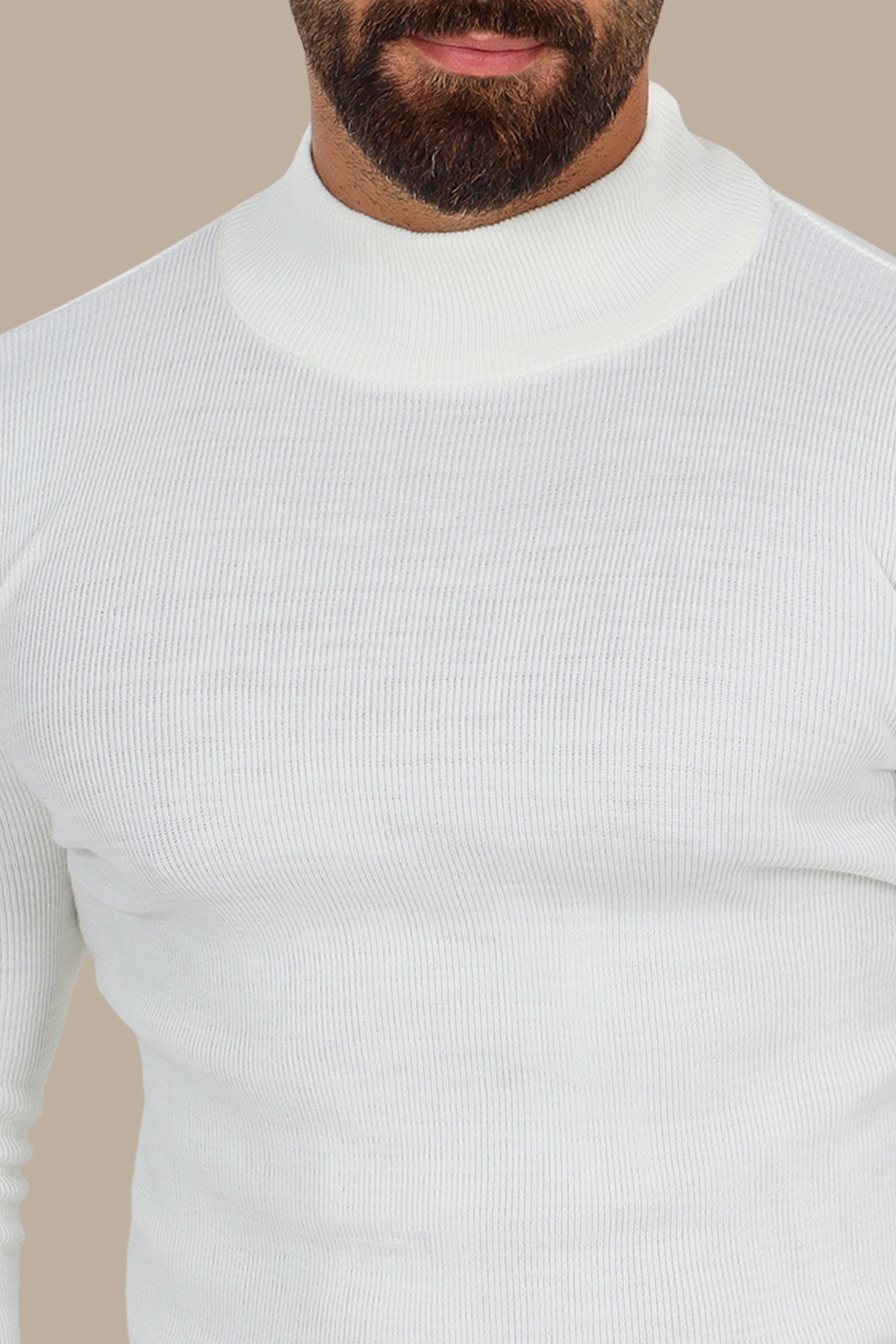 White High Neck Sweater