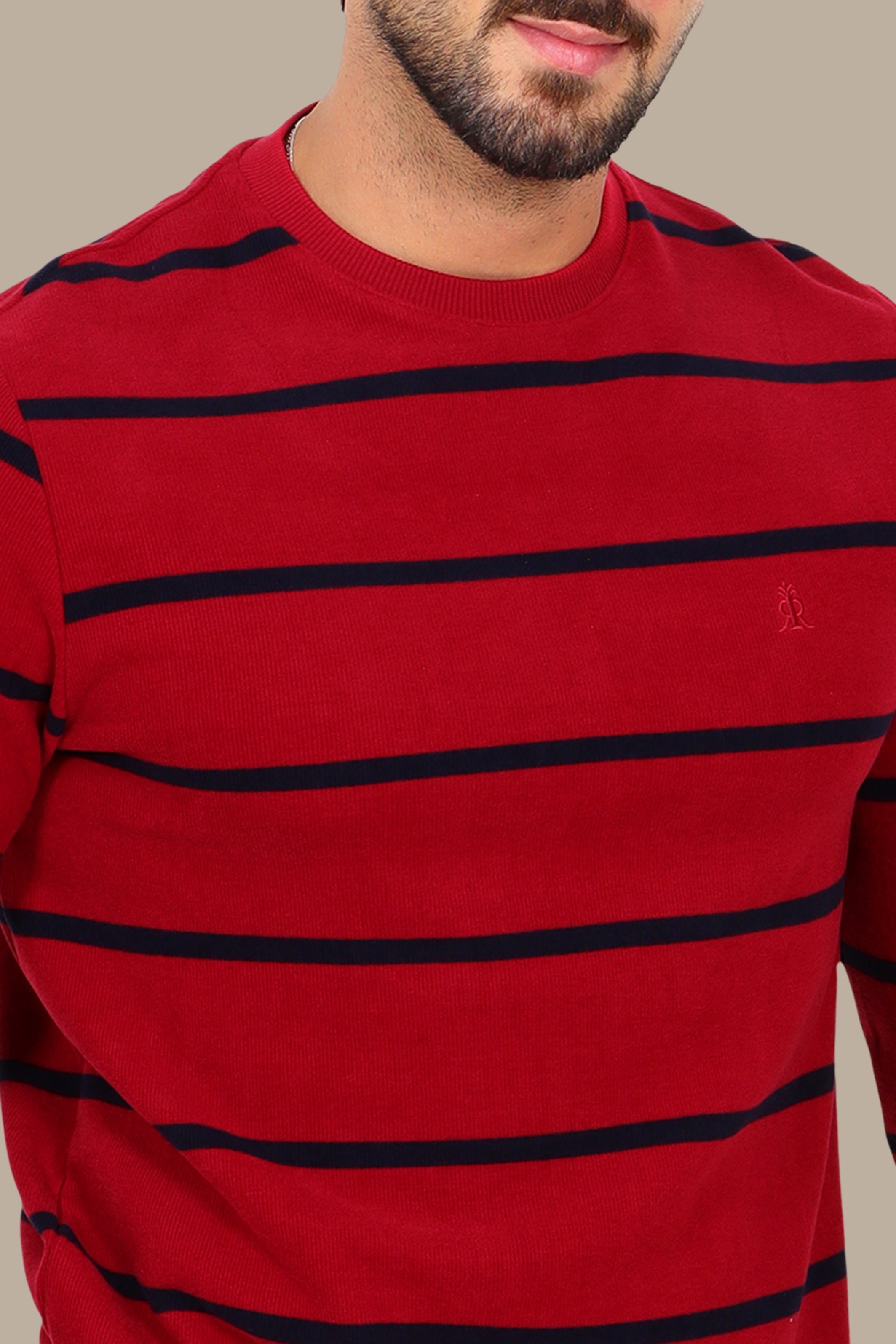 Red Velvet Breton Sweater