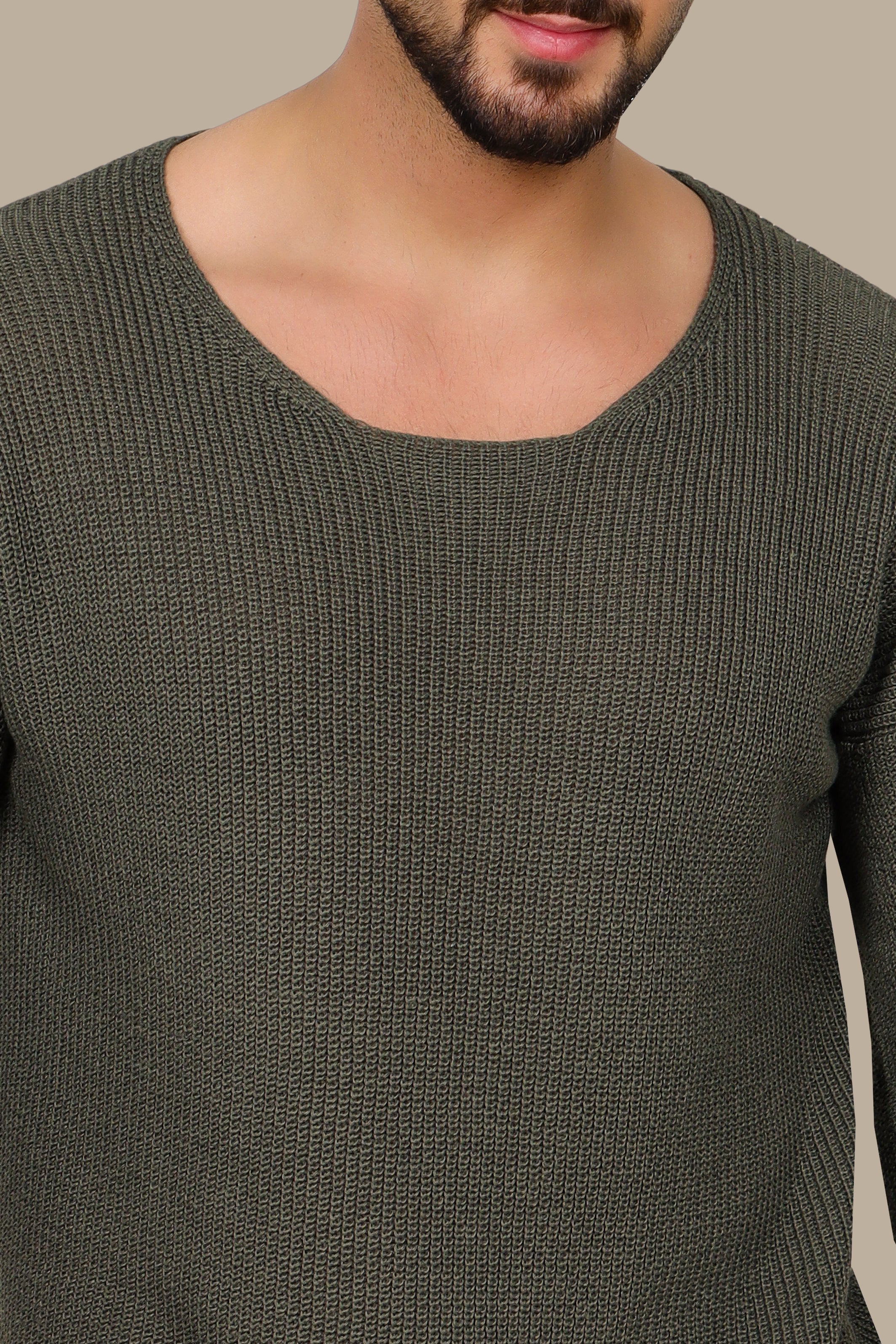 T-Shirt oversized 3/4 Knitted | Khaki