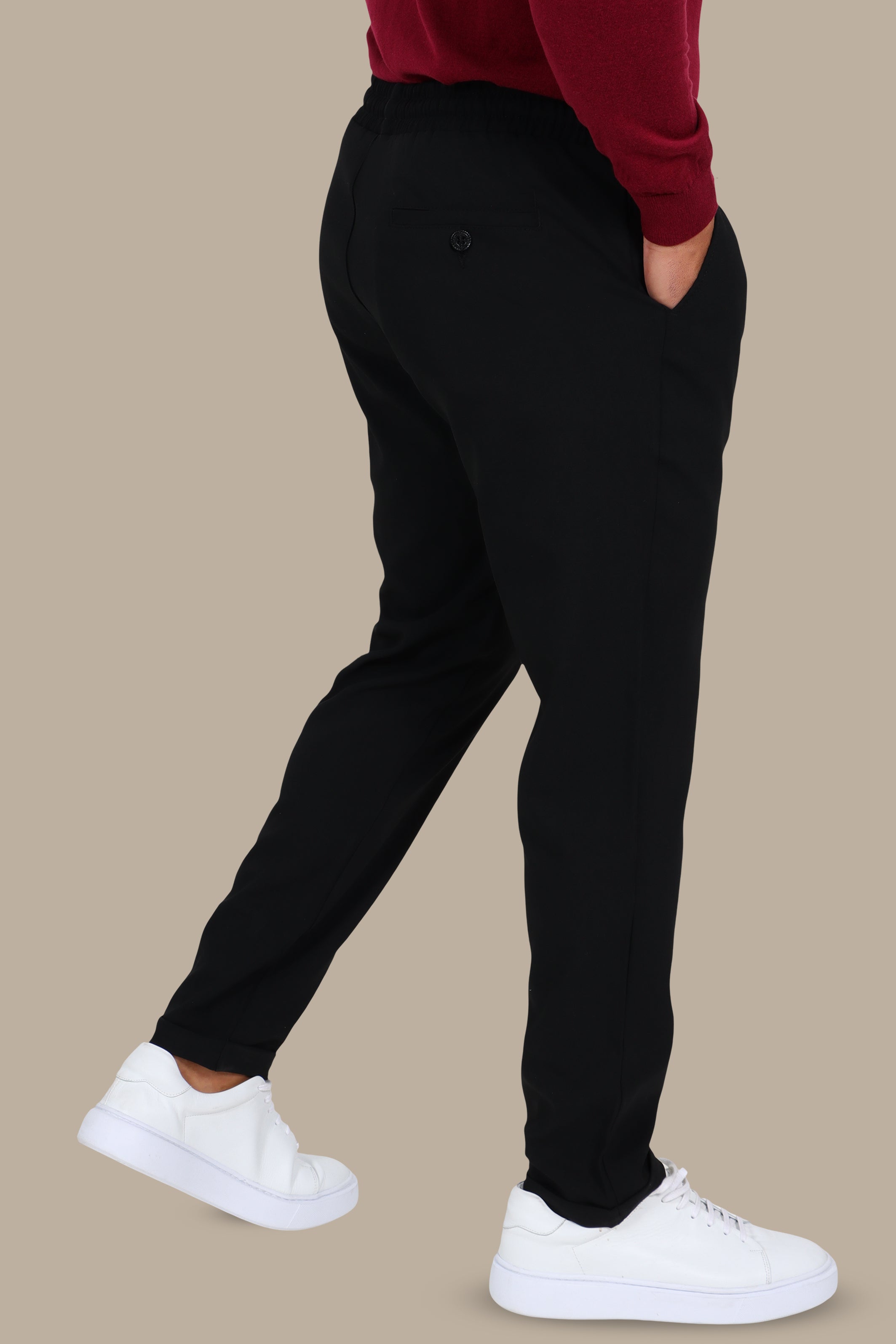 Black Refined Slim Jogger