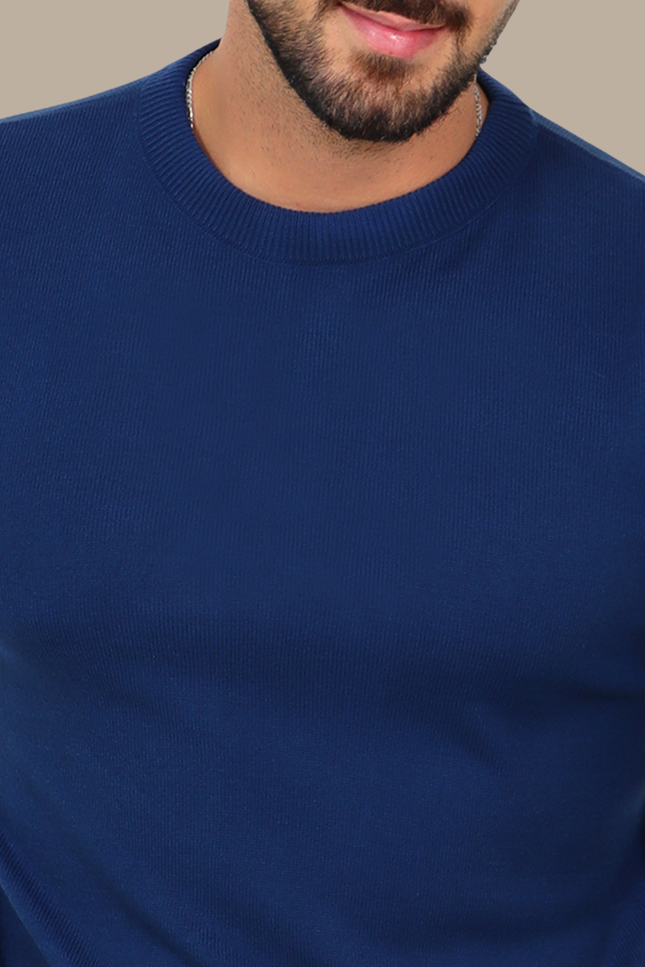 Blue Round-Neck Sweater