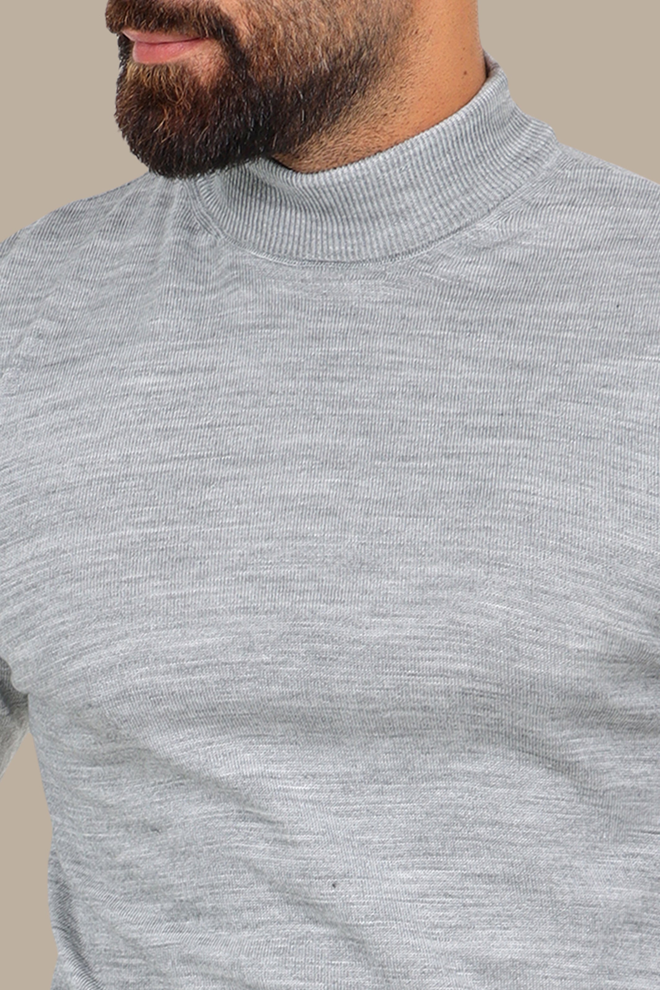 Light Grey High Neck Sweater