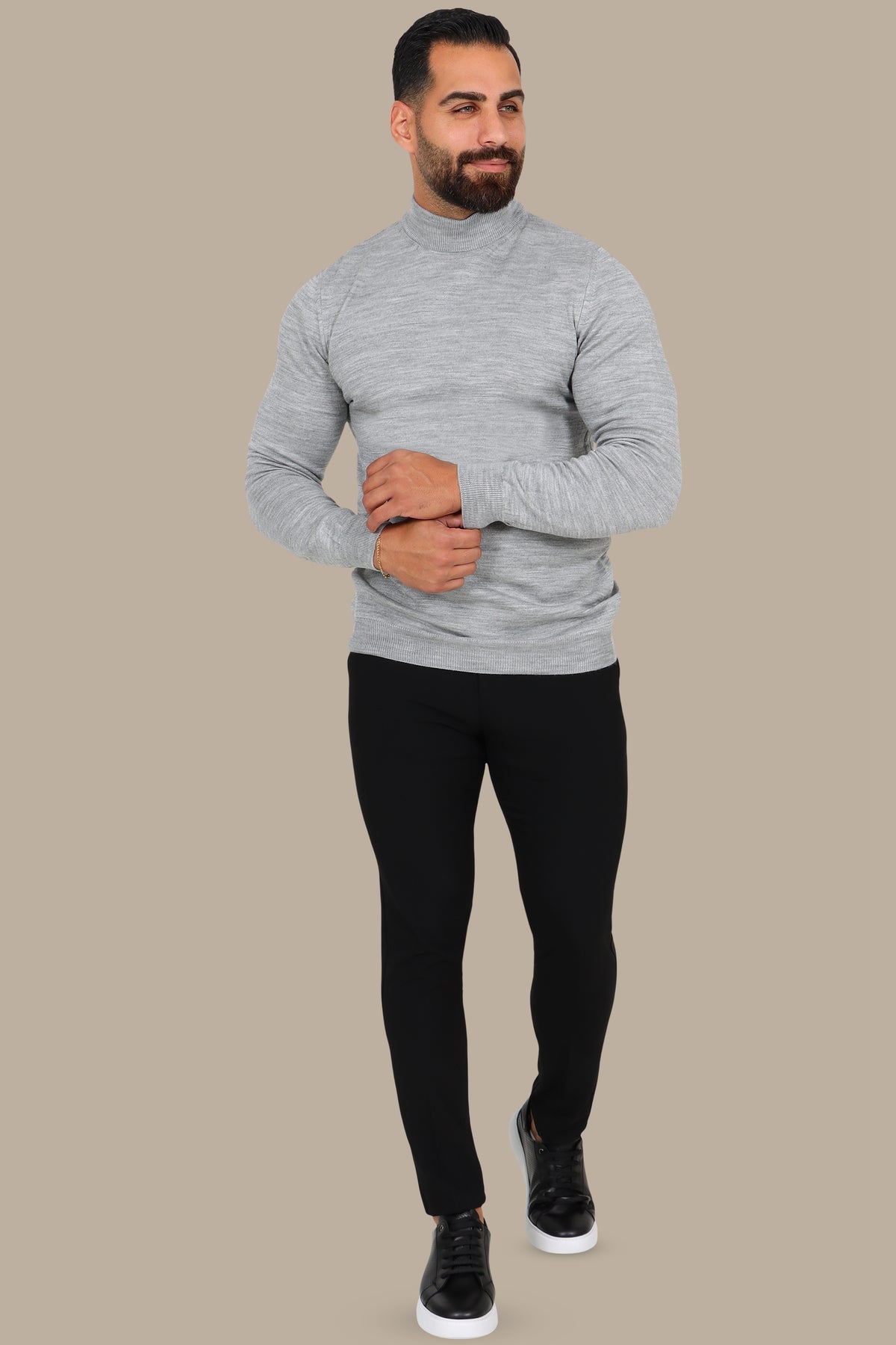 Light Grey High Neck Sweater