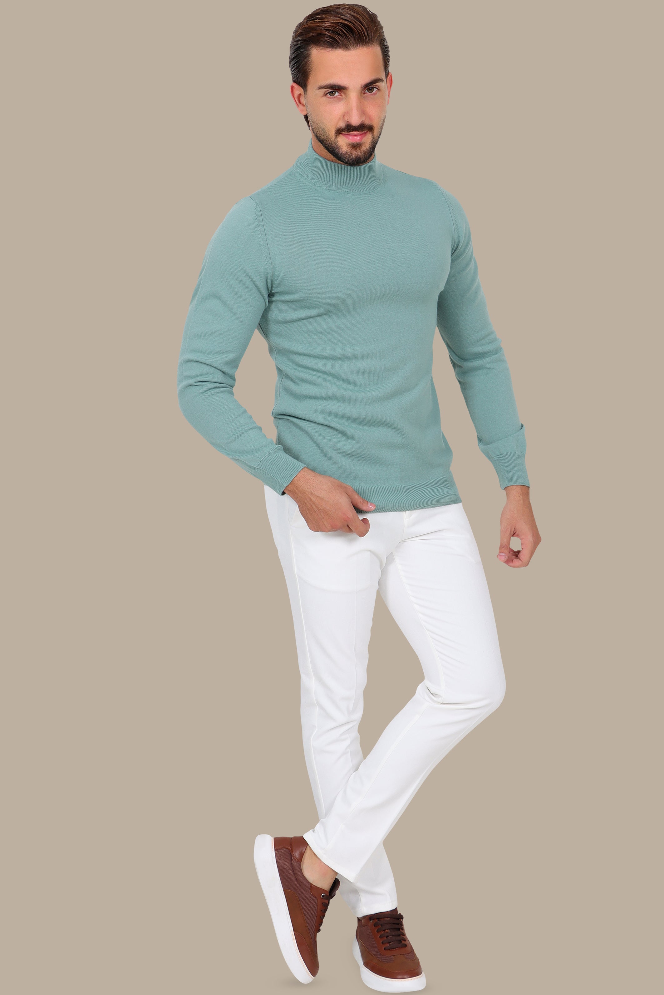 High Neck Sweater Basic Mint