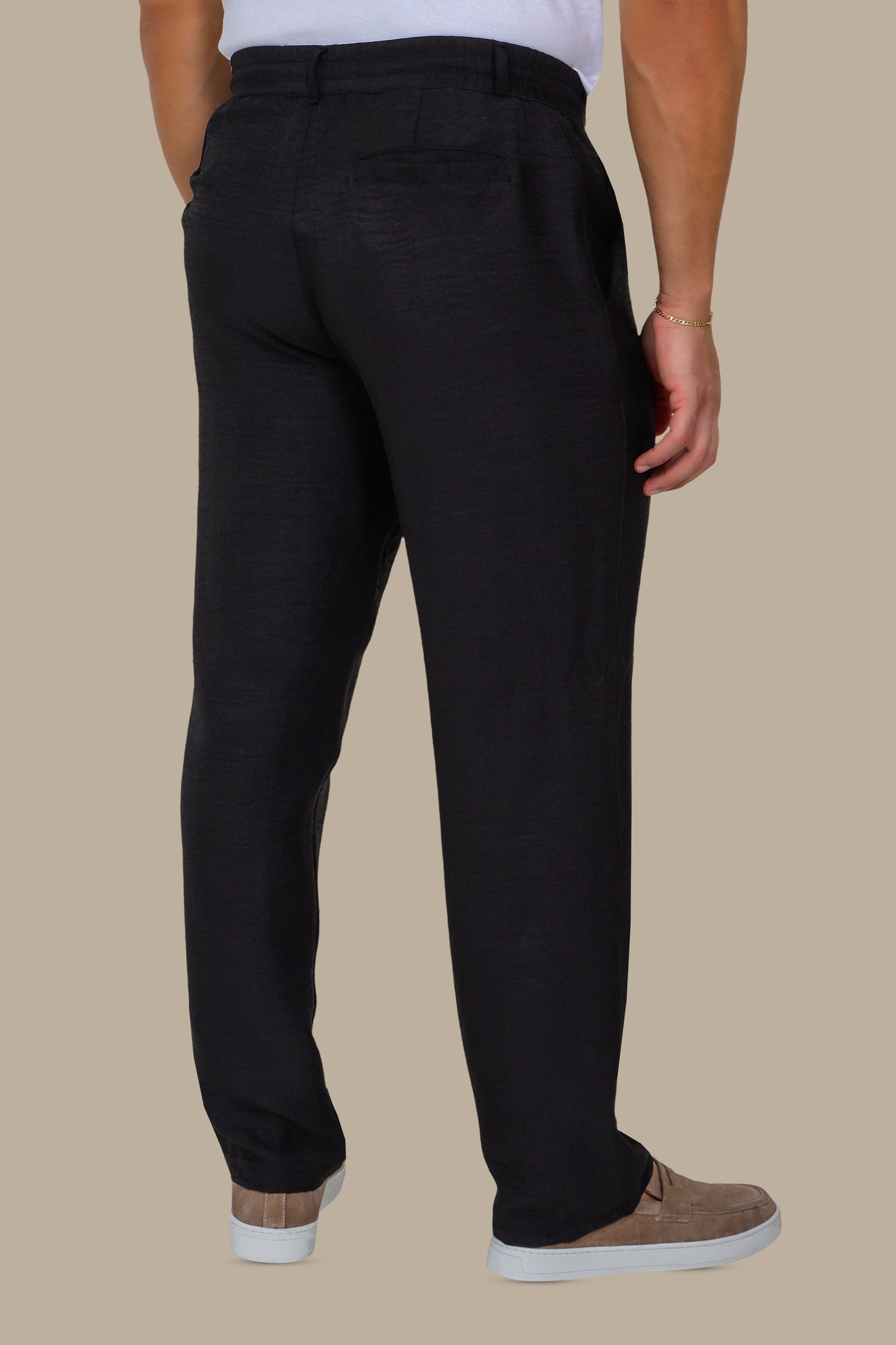 Essential Comfort: Basic Linen Pants in Black