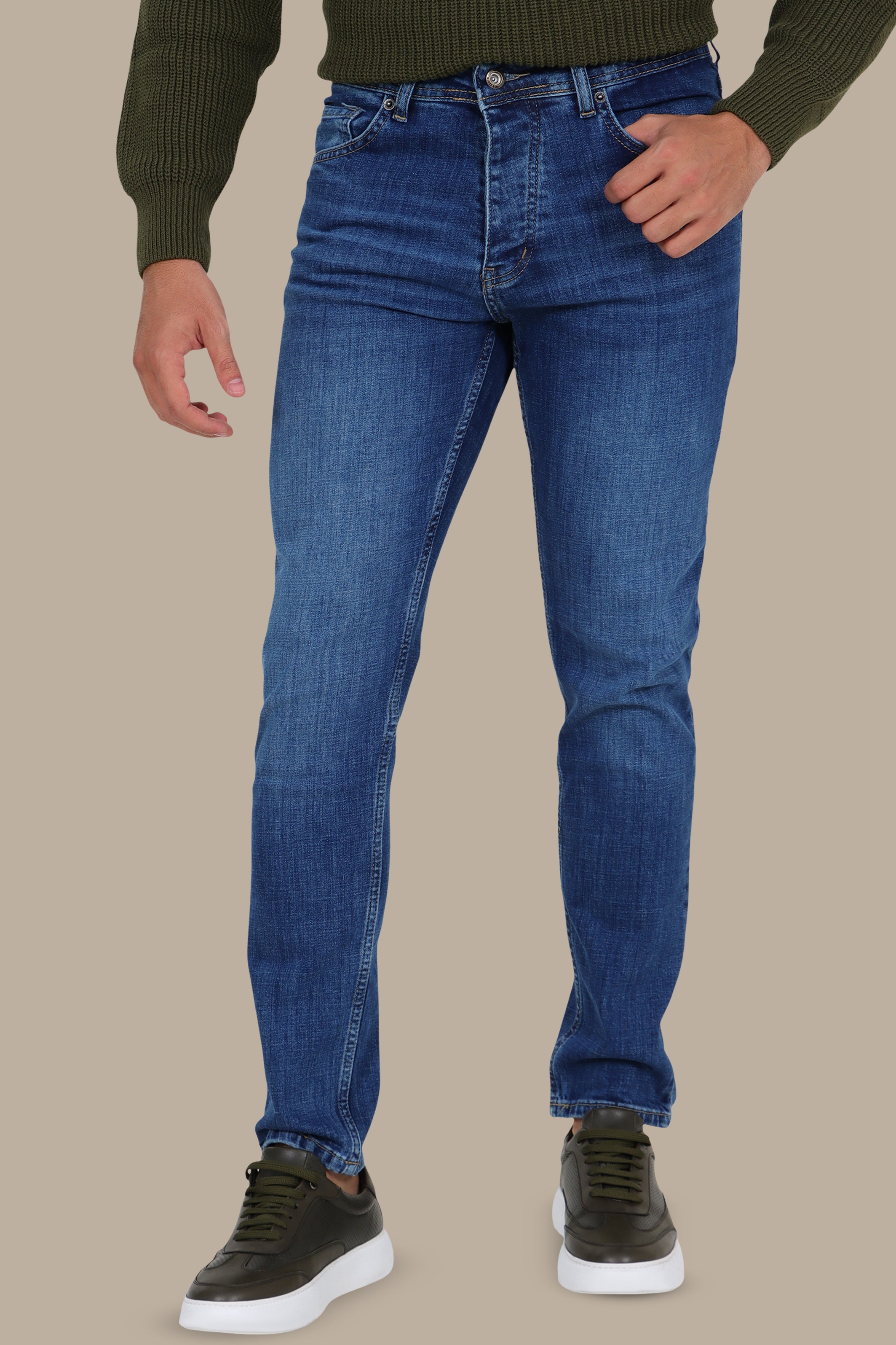 Tie-Dye Semi Regular Jeans in Blue