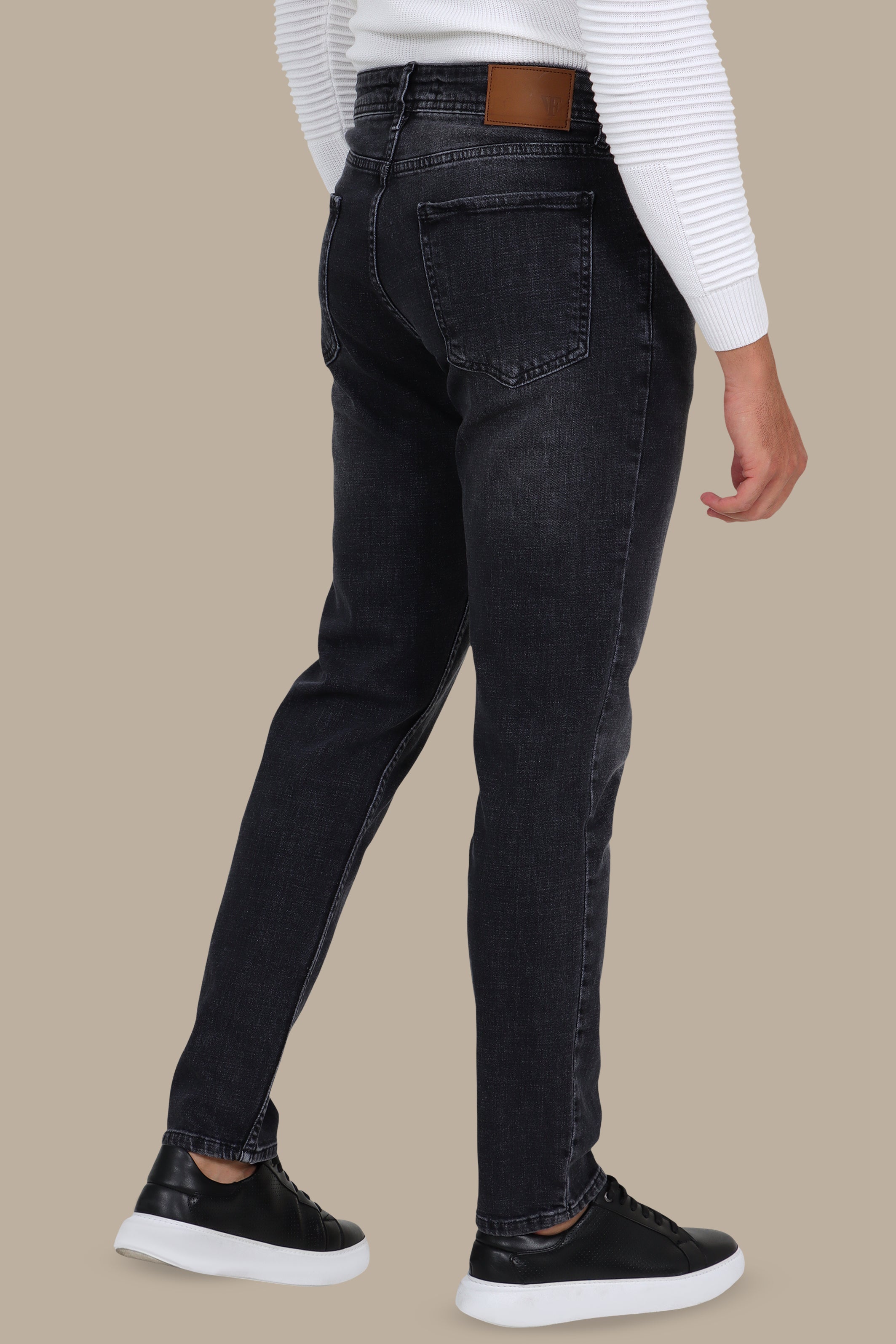 Tie-Dye Semi Regular Jeans in Dark Grey