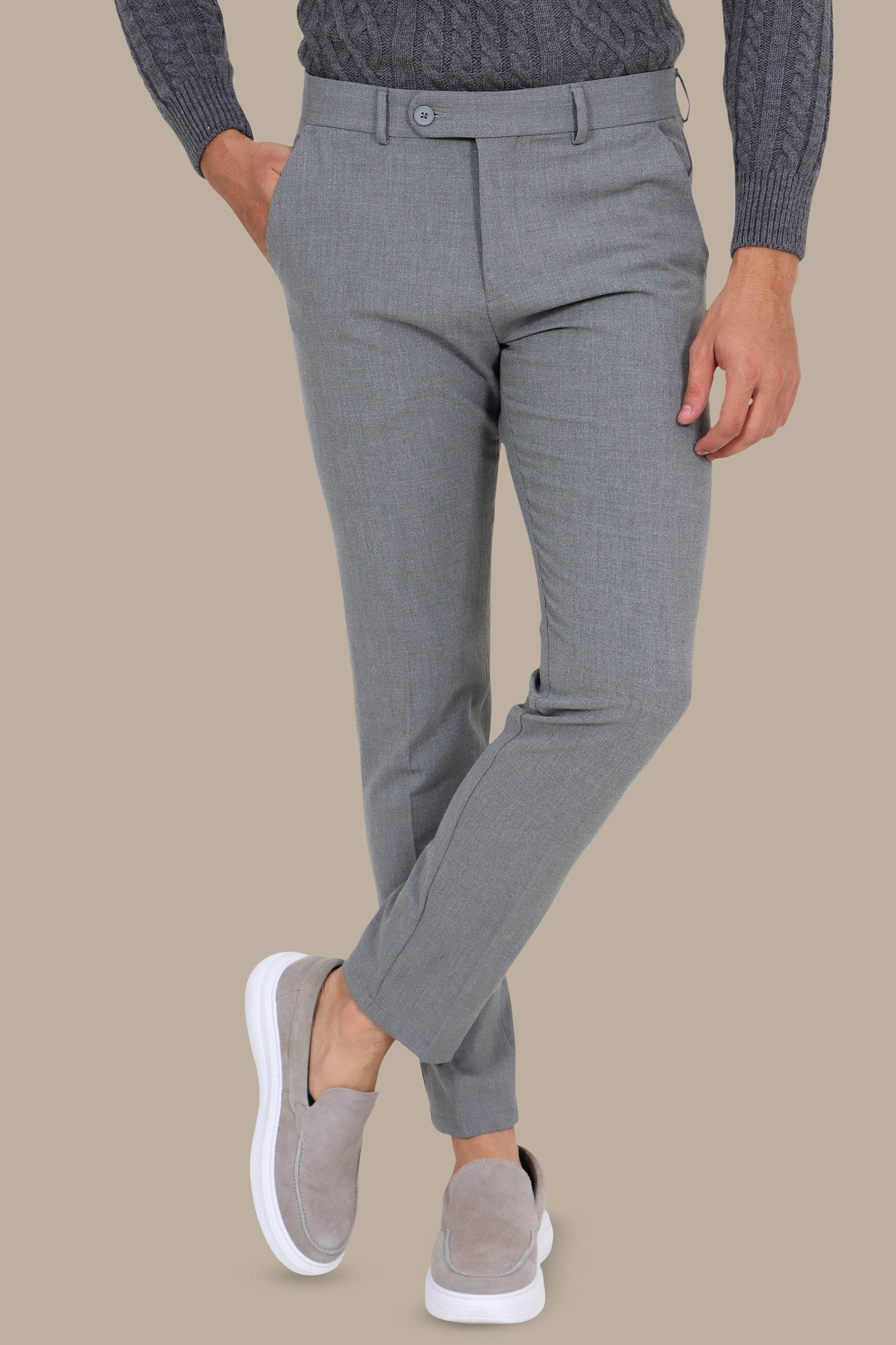 Classic Slim Fit Pant in Grey