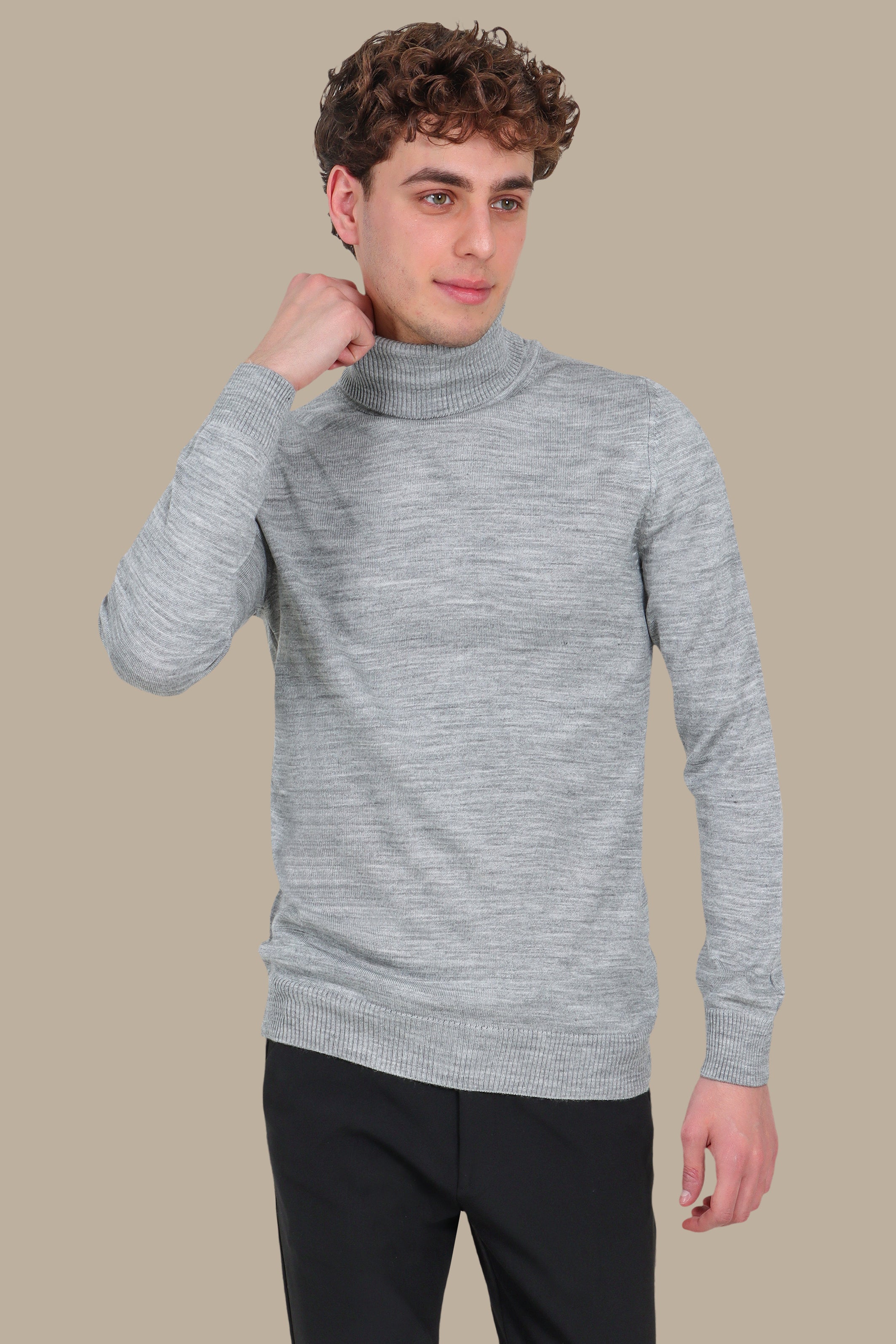 Grey Turtleneck Sweater