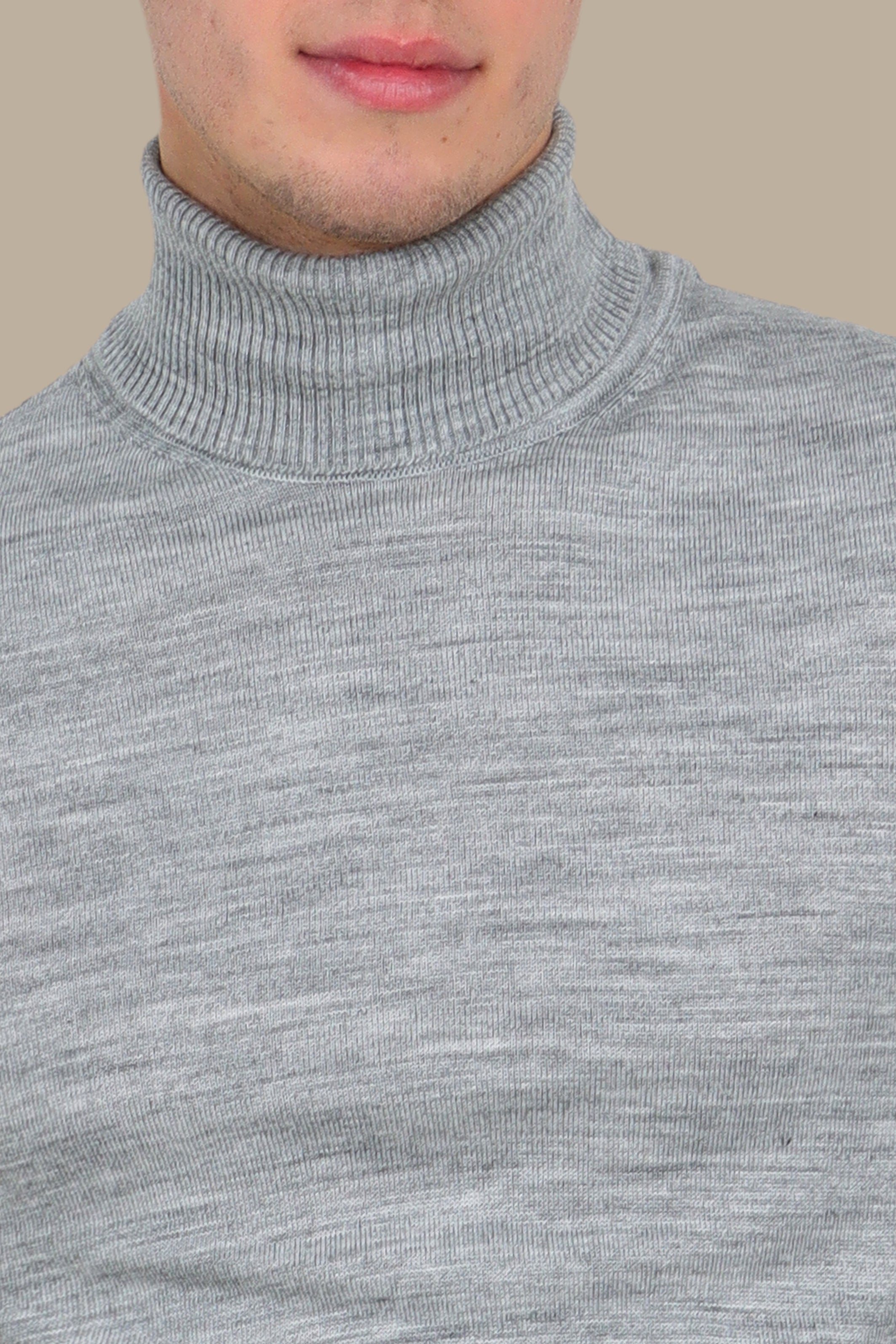 Grey Turtleneck Sweater