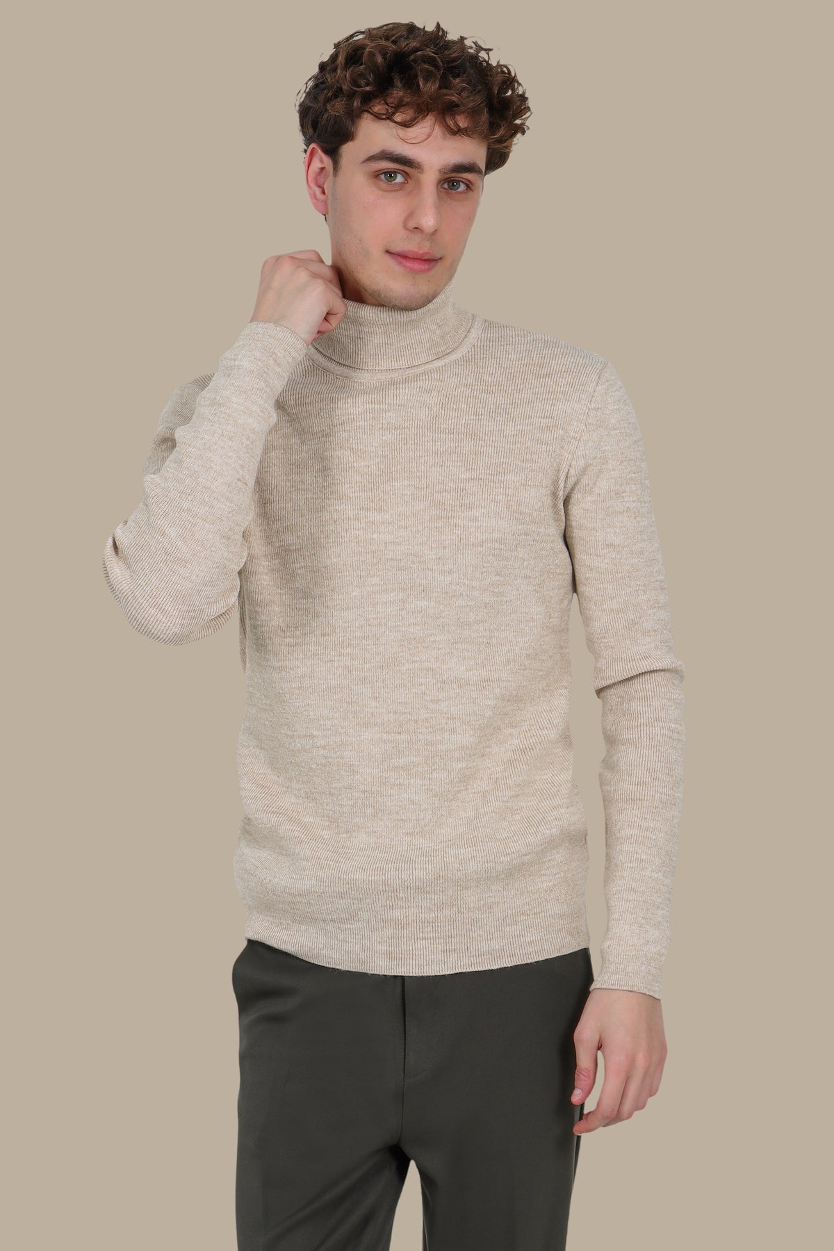 Beige Turtle Neck Sweater – Basic Essential