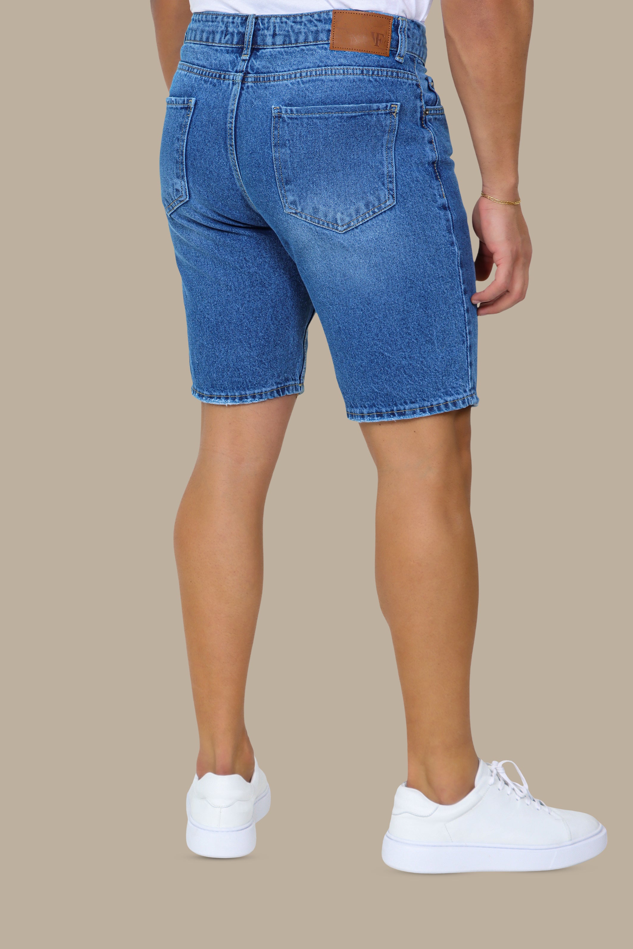 Relaxed Edge: Boyfriend Cut Denim Shorts in Blue