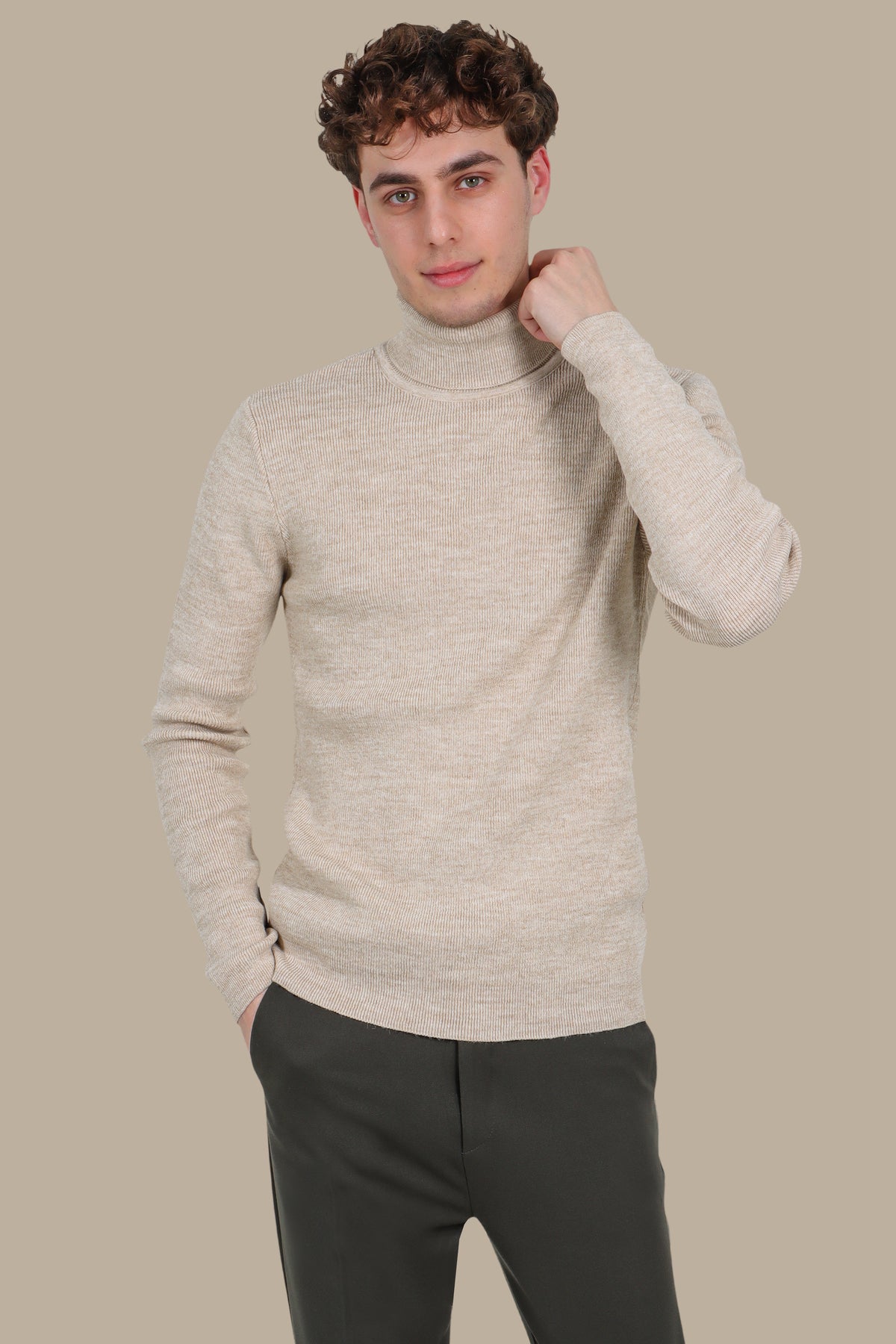 Beige Turtle Neck Sweater – Basic Essential