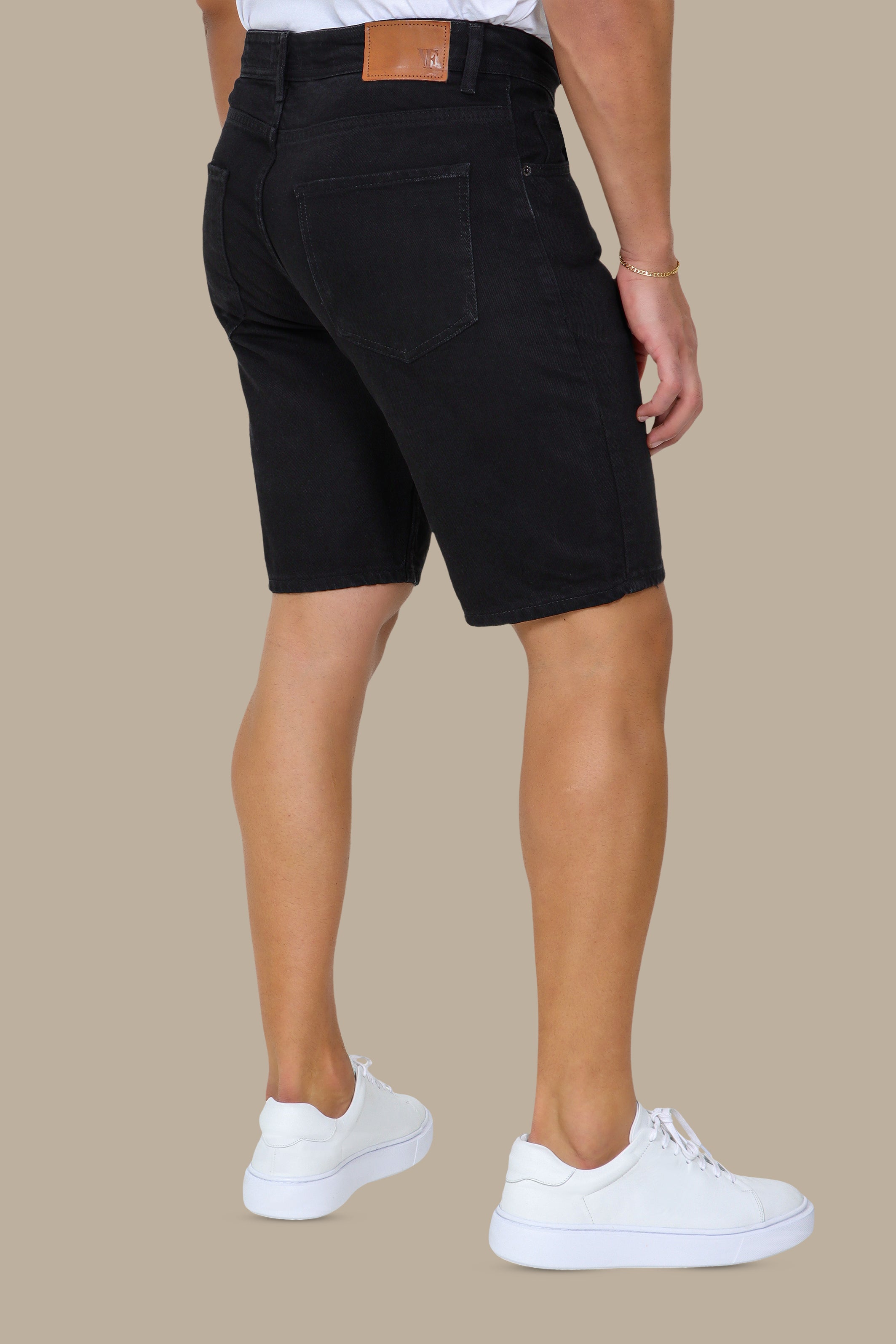 Relaxed Edge: Boyfriend Cut Denim Shorts in Black