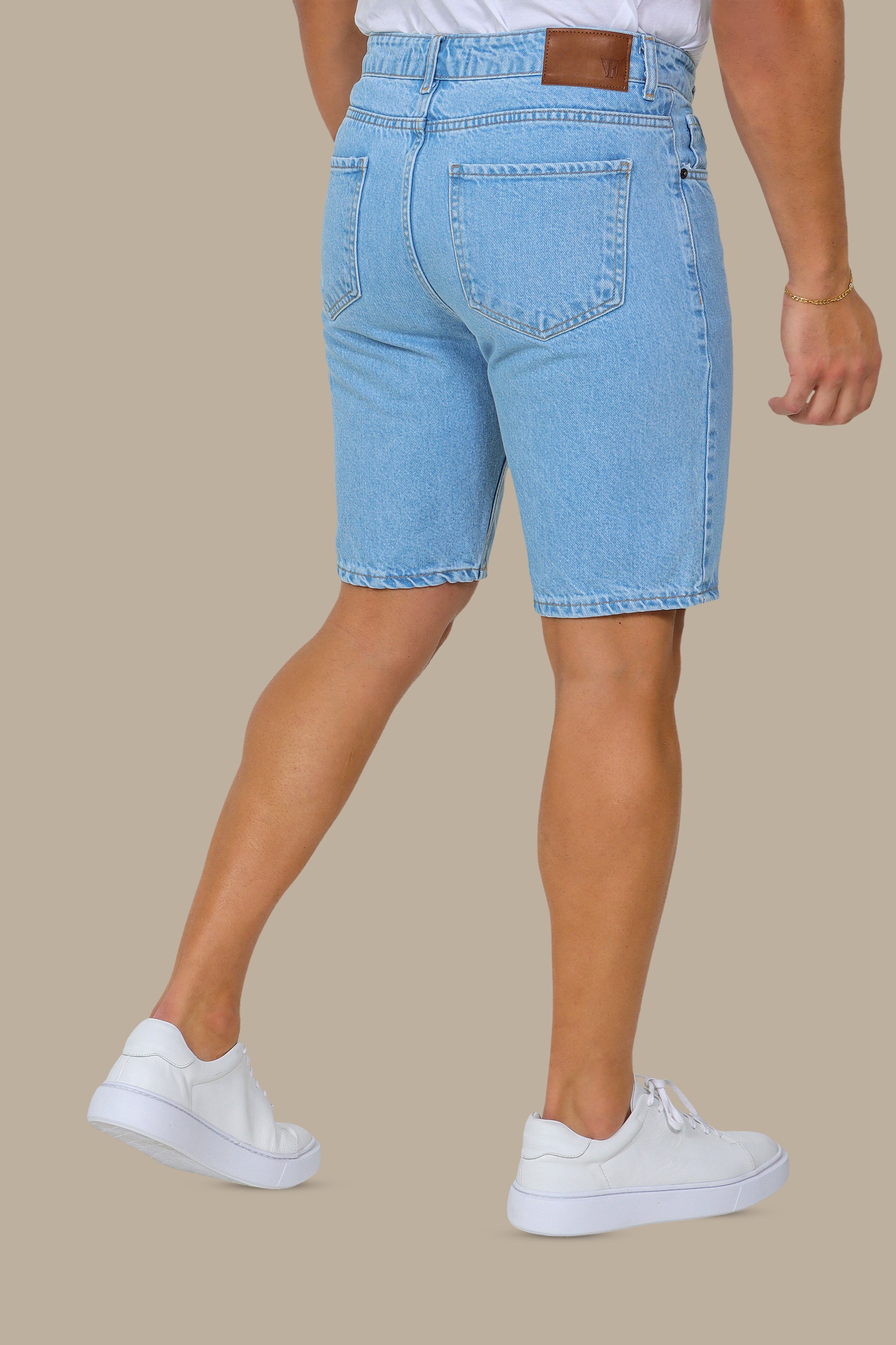 Relaxed Edge: Boyfriend Cut Denim Shorts in Light Blue
