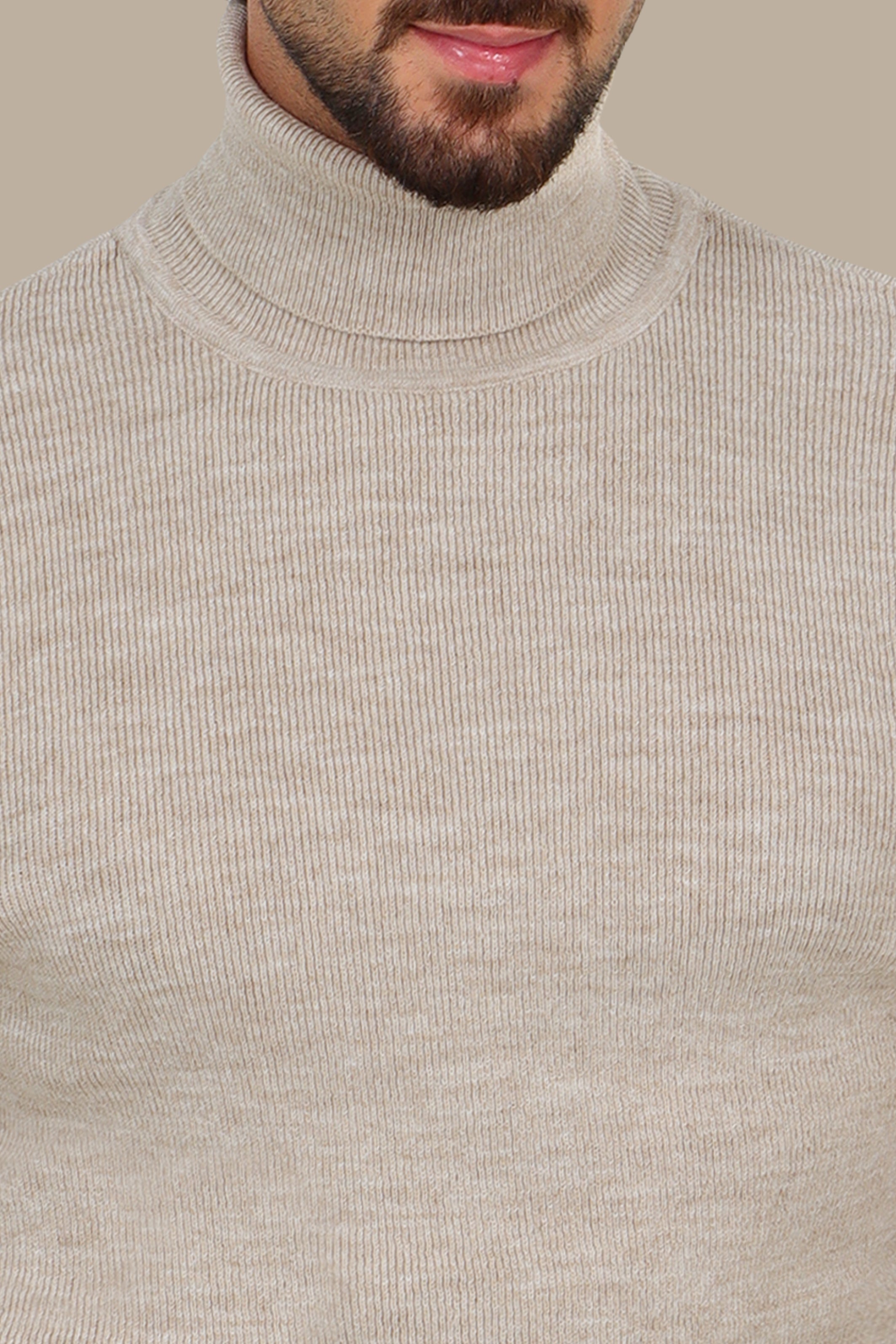 Beige Turtle Neck Sweater
