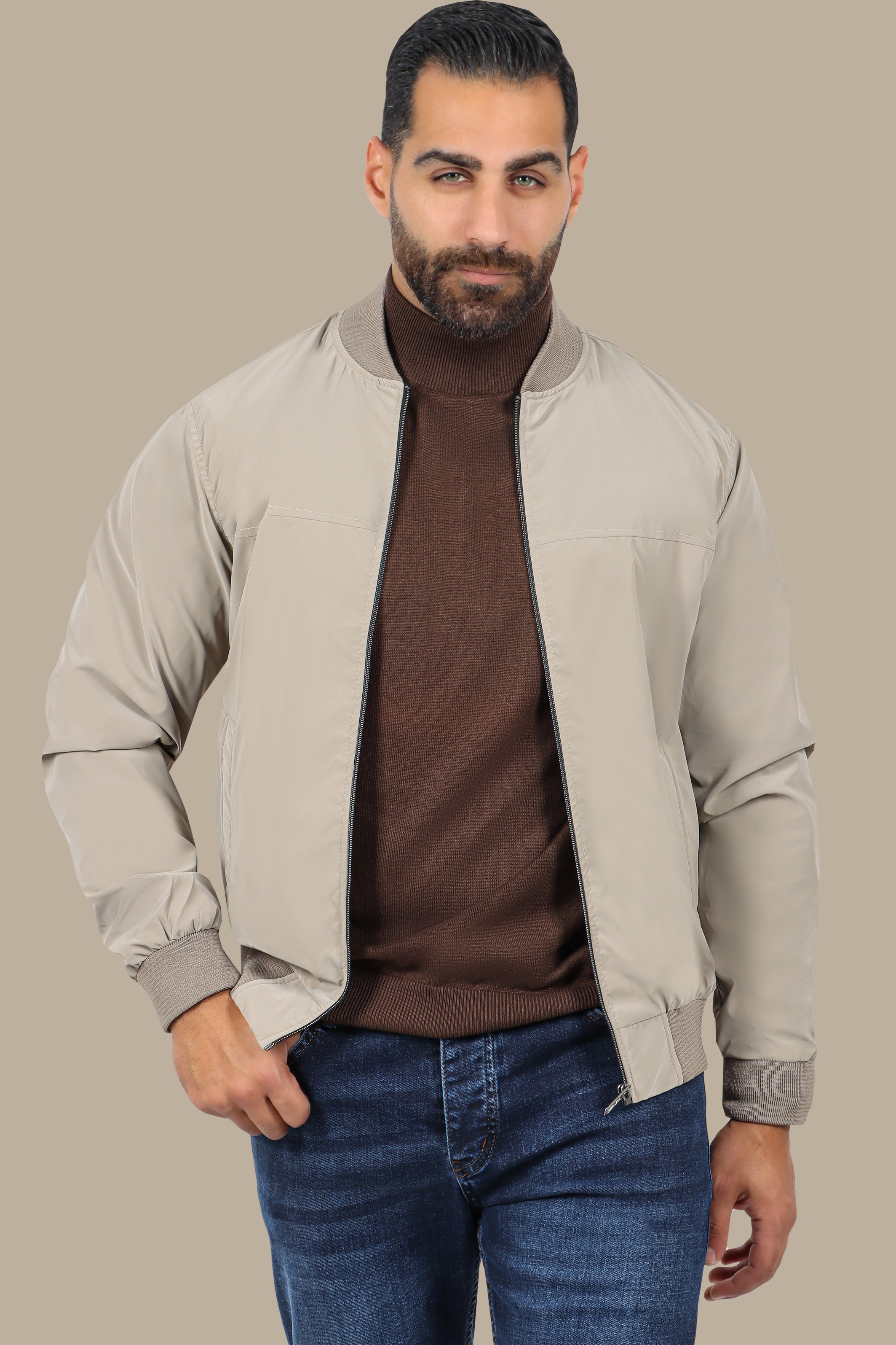 Light Brown Waterproof Blouson – Stylish & Practical