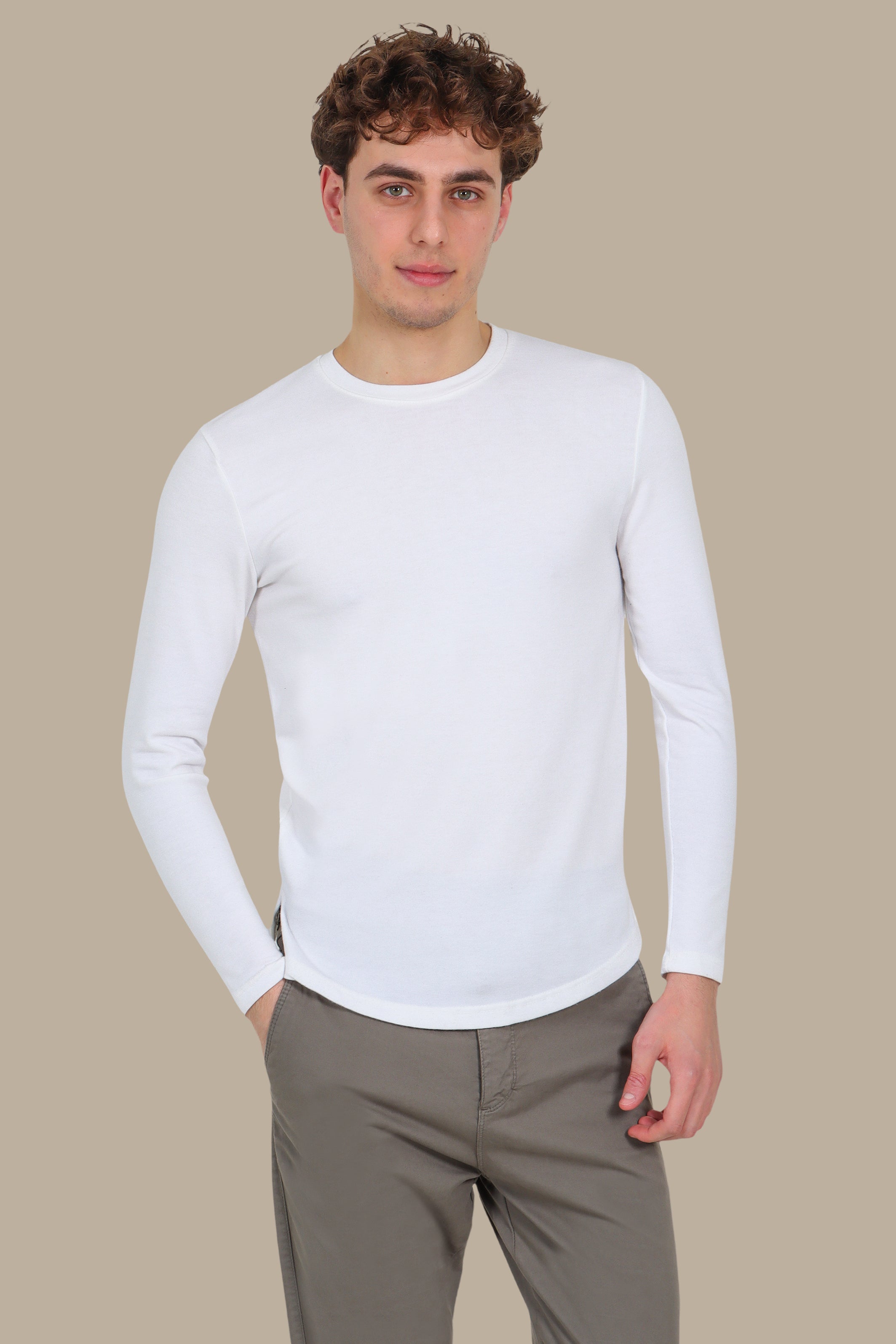 White Long Sleeve Top with Back Wings Print