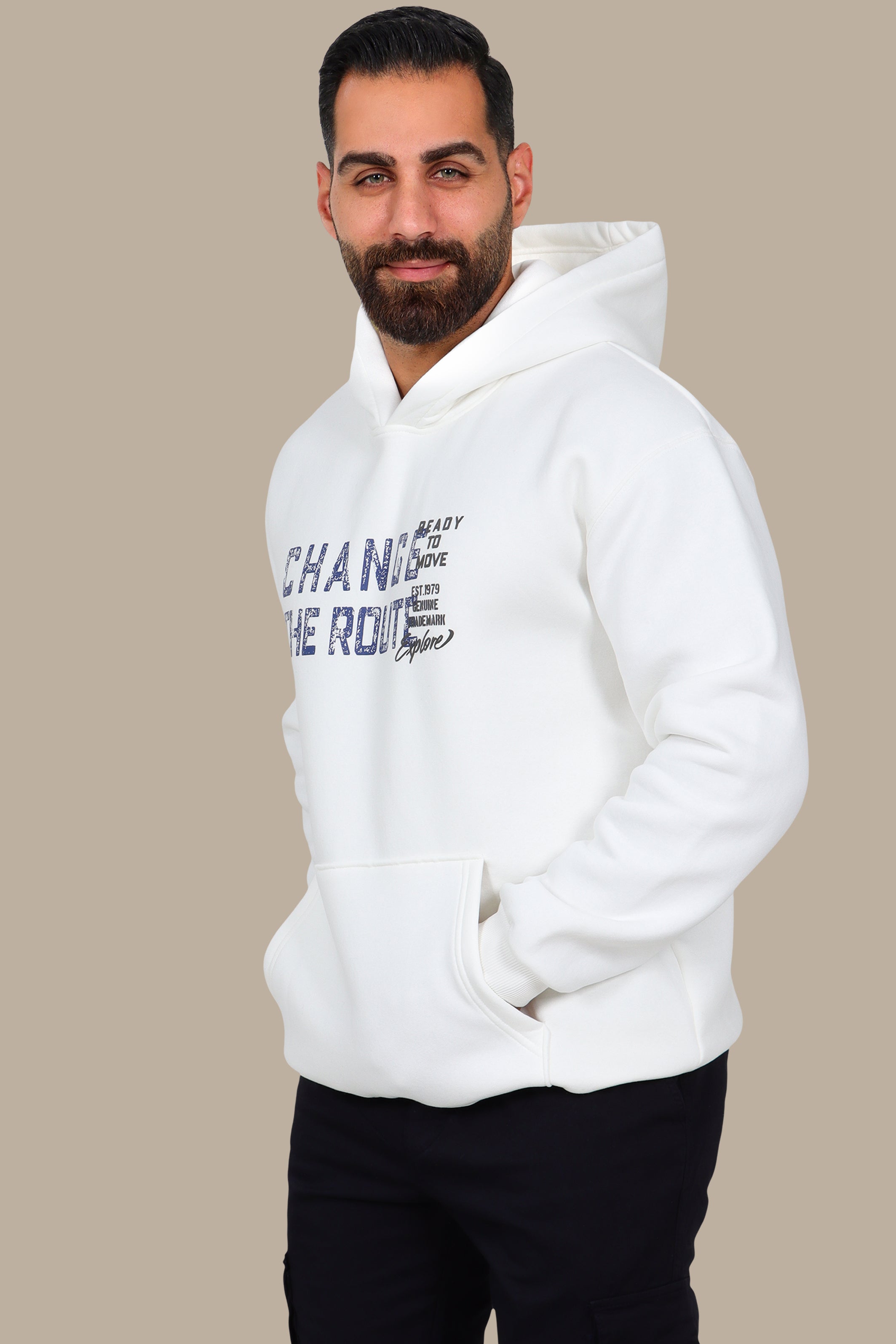White Change the Route Hoodie