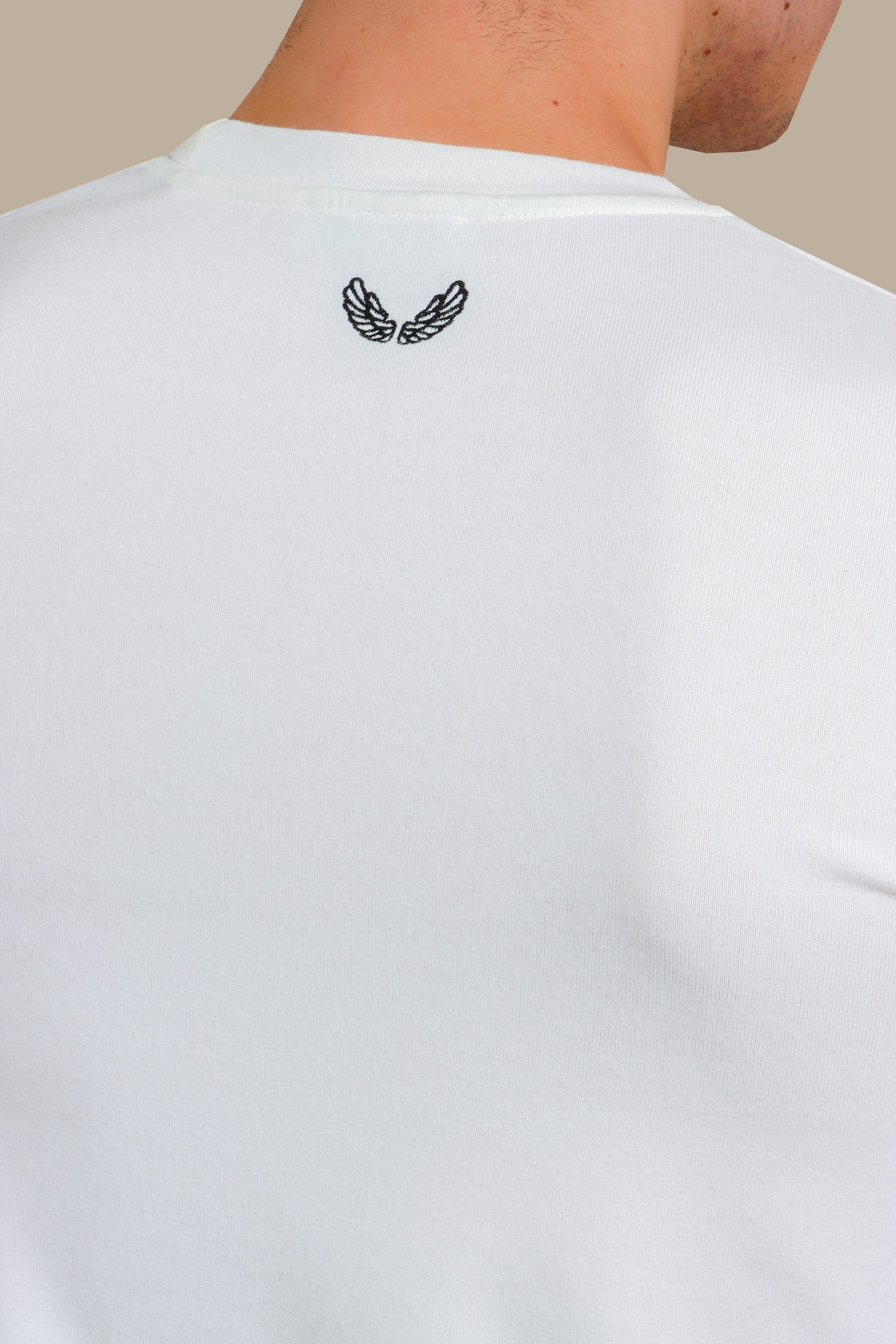 White Long Sleeve Top with Back Wings Print