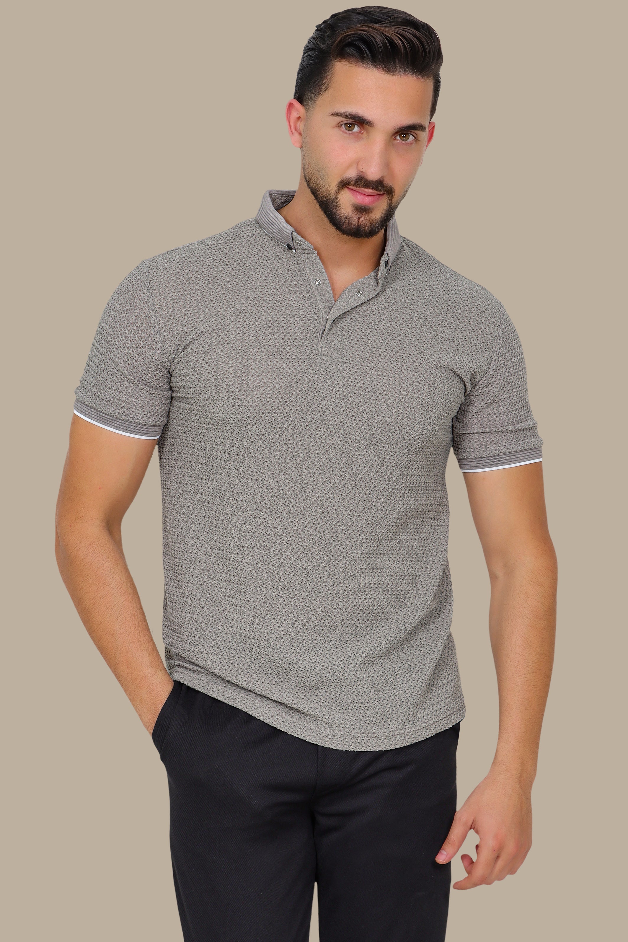 Olive Breathable Fabric Short Sleeve Polo