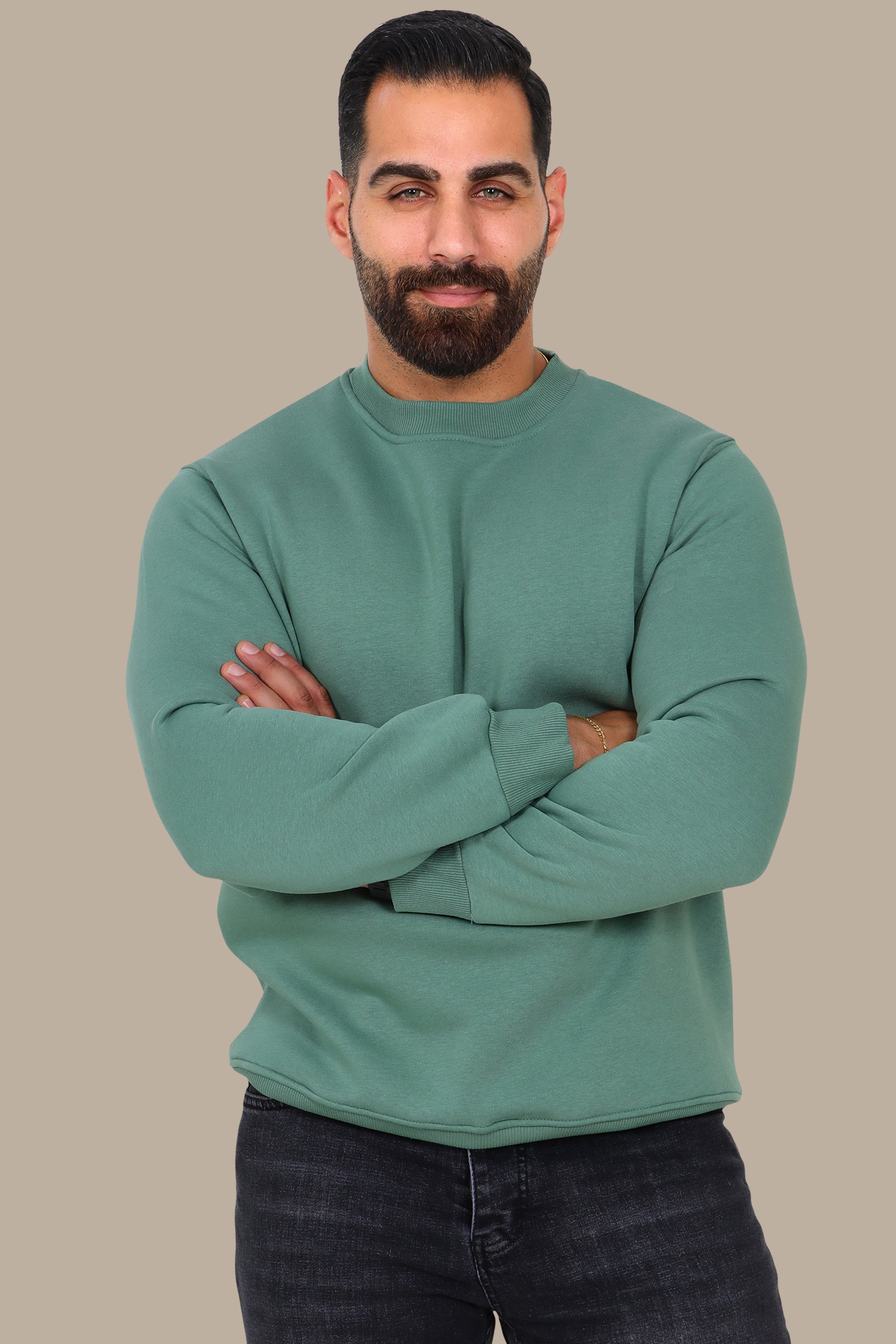 Oversized Aqua Sweatshirt in Soft Basic Finish