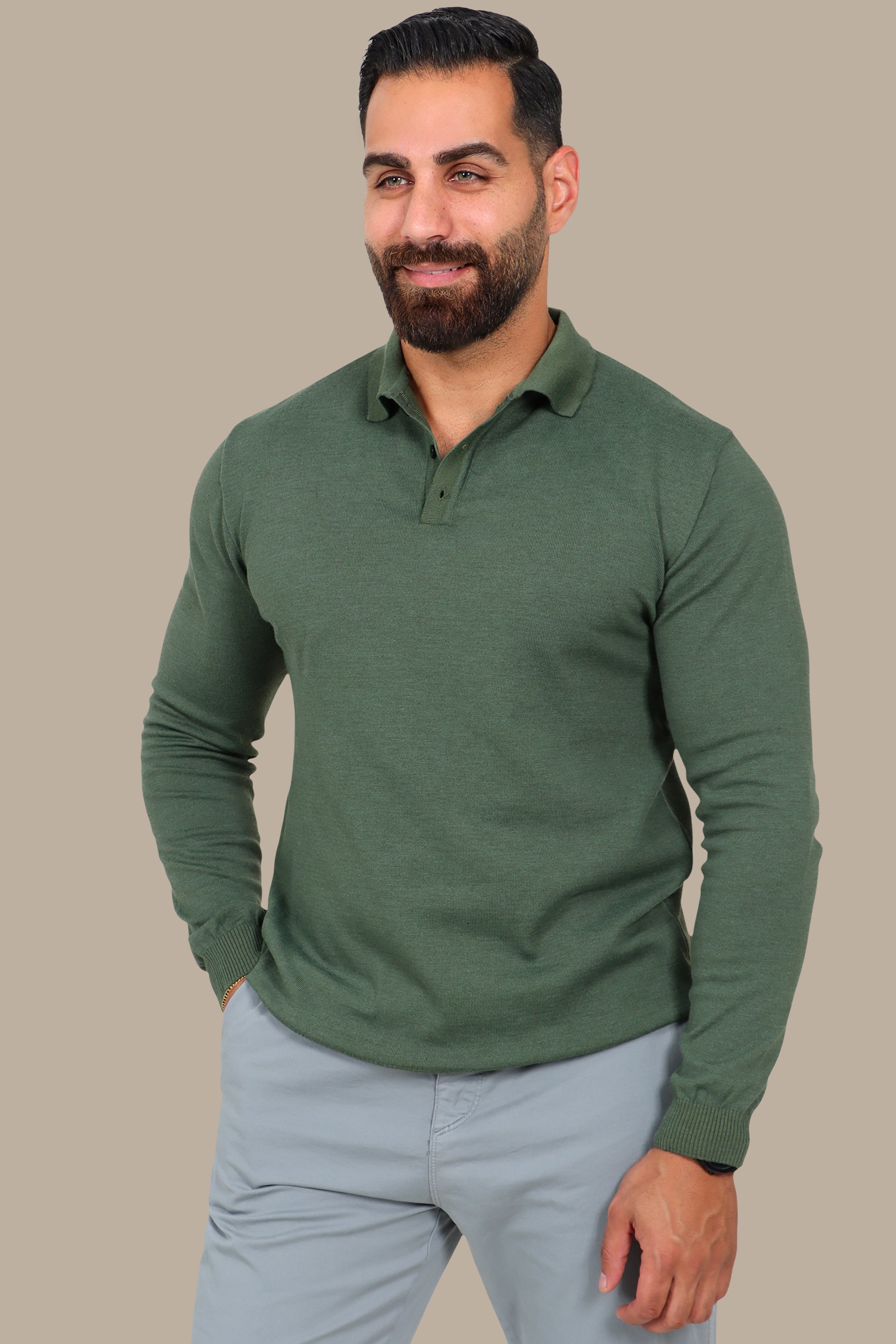 Mercerized Polo Plain Khaki