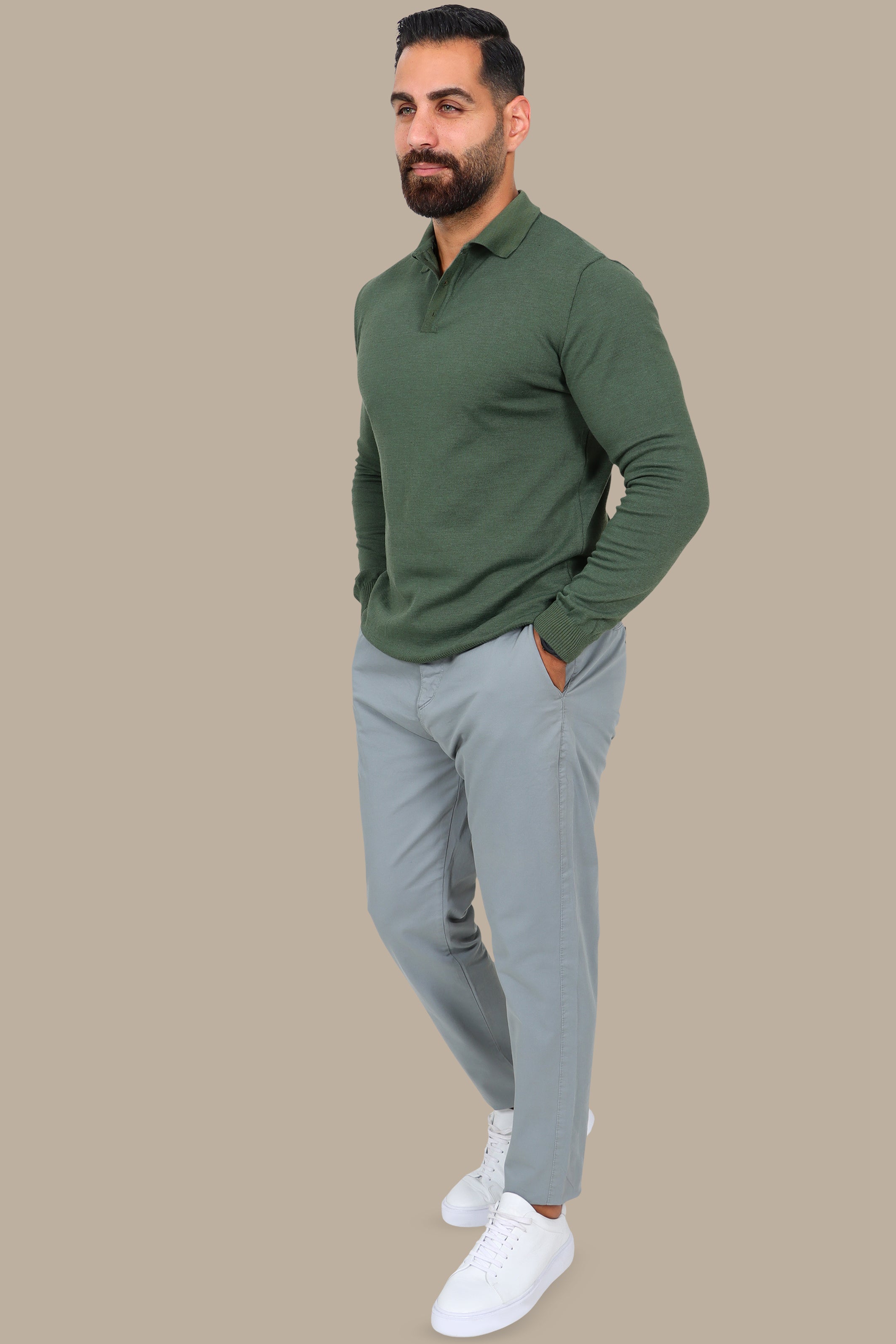 Mercerized Polo Plain Khaki
