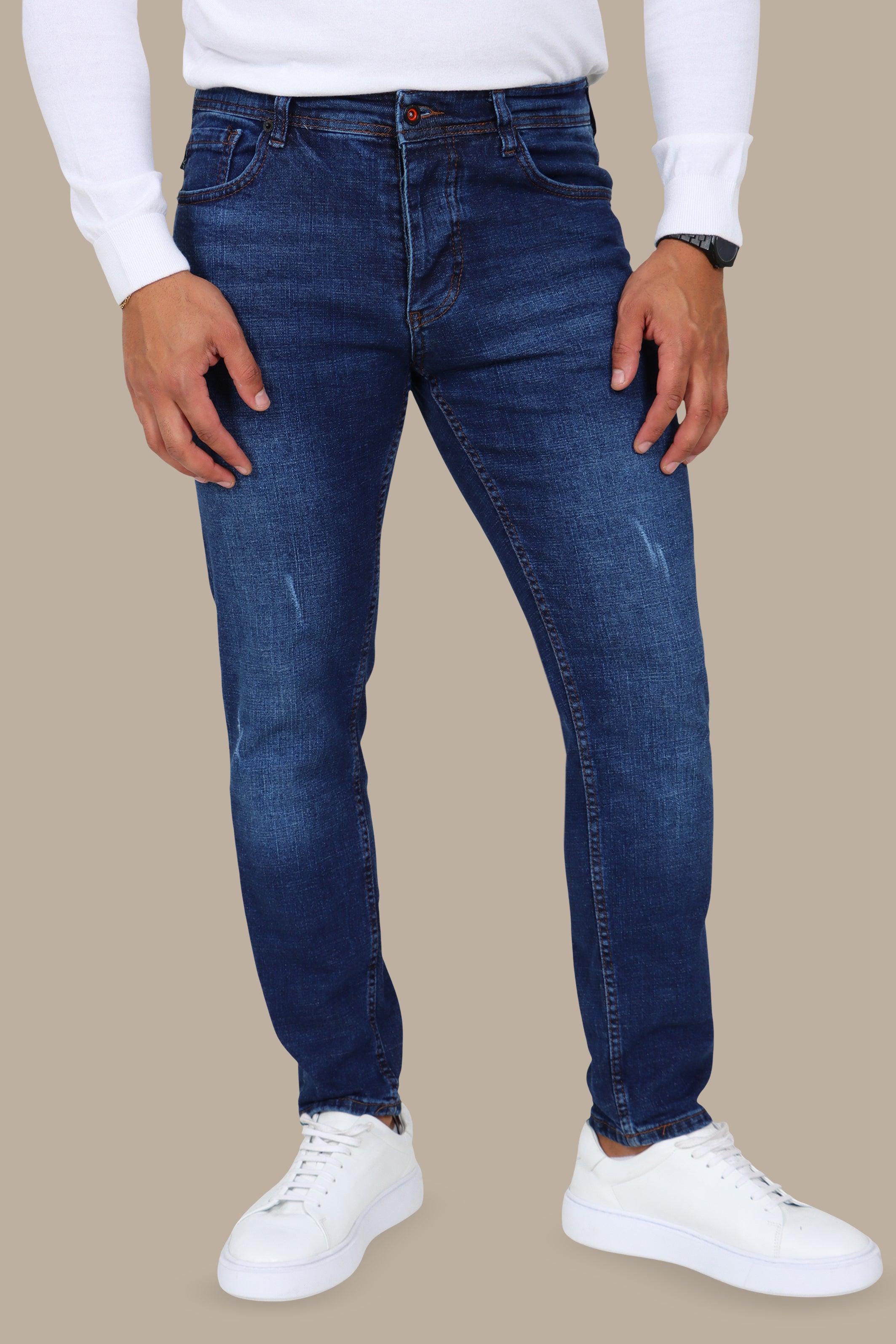 Washed Blue Slim Fit Jeans