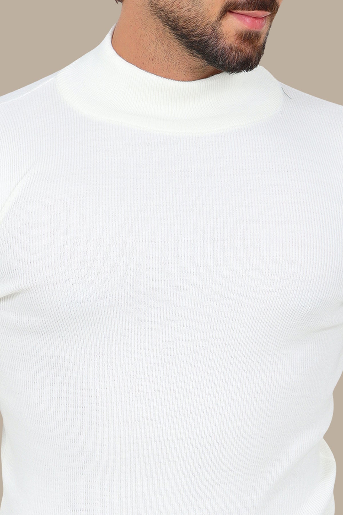 White High Neck Sweater