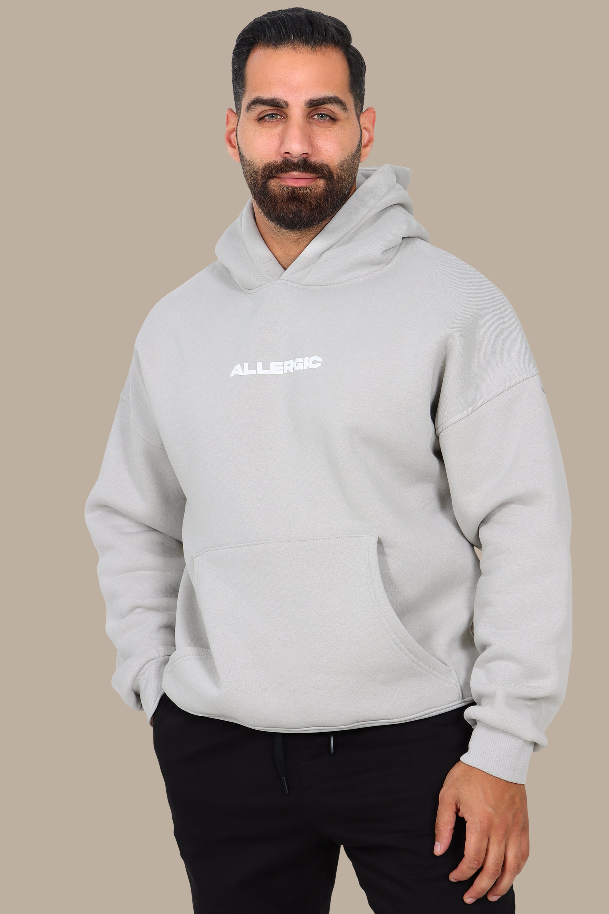 Calm Grey Statement Hoodie