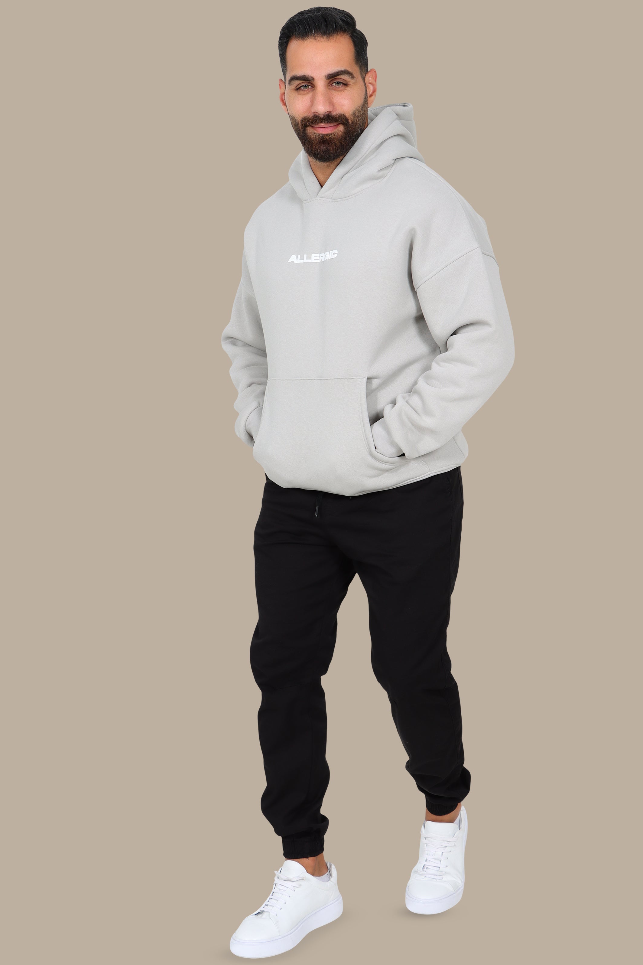 Calm Grey Statement Hoodie