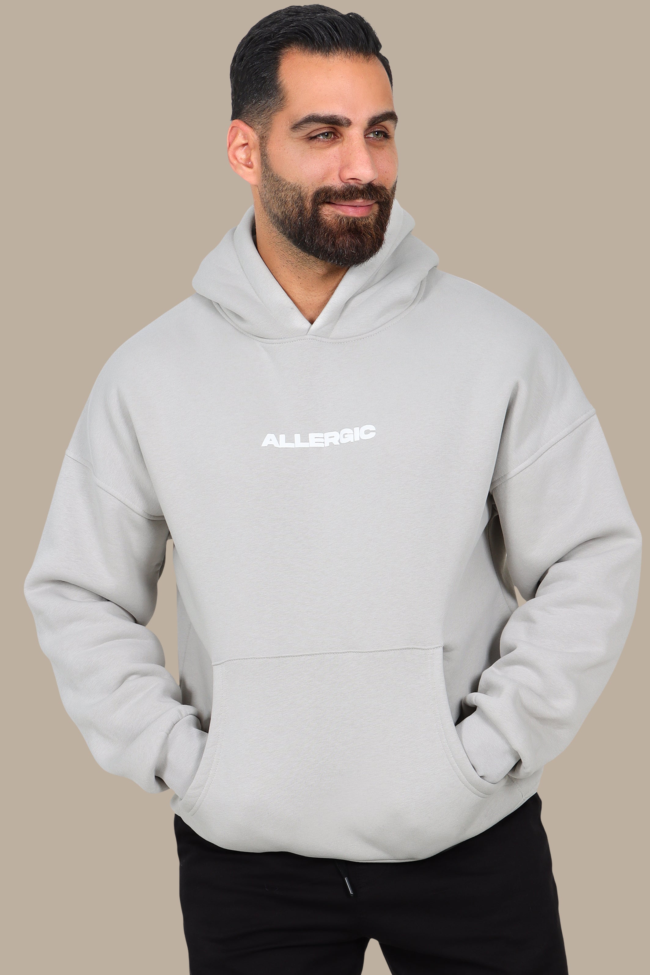 Calm Grey Statement Hoodie