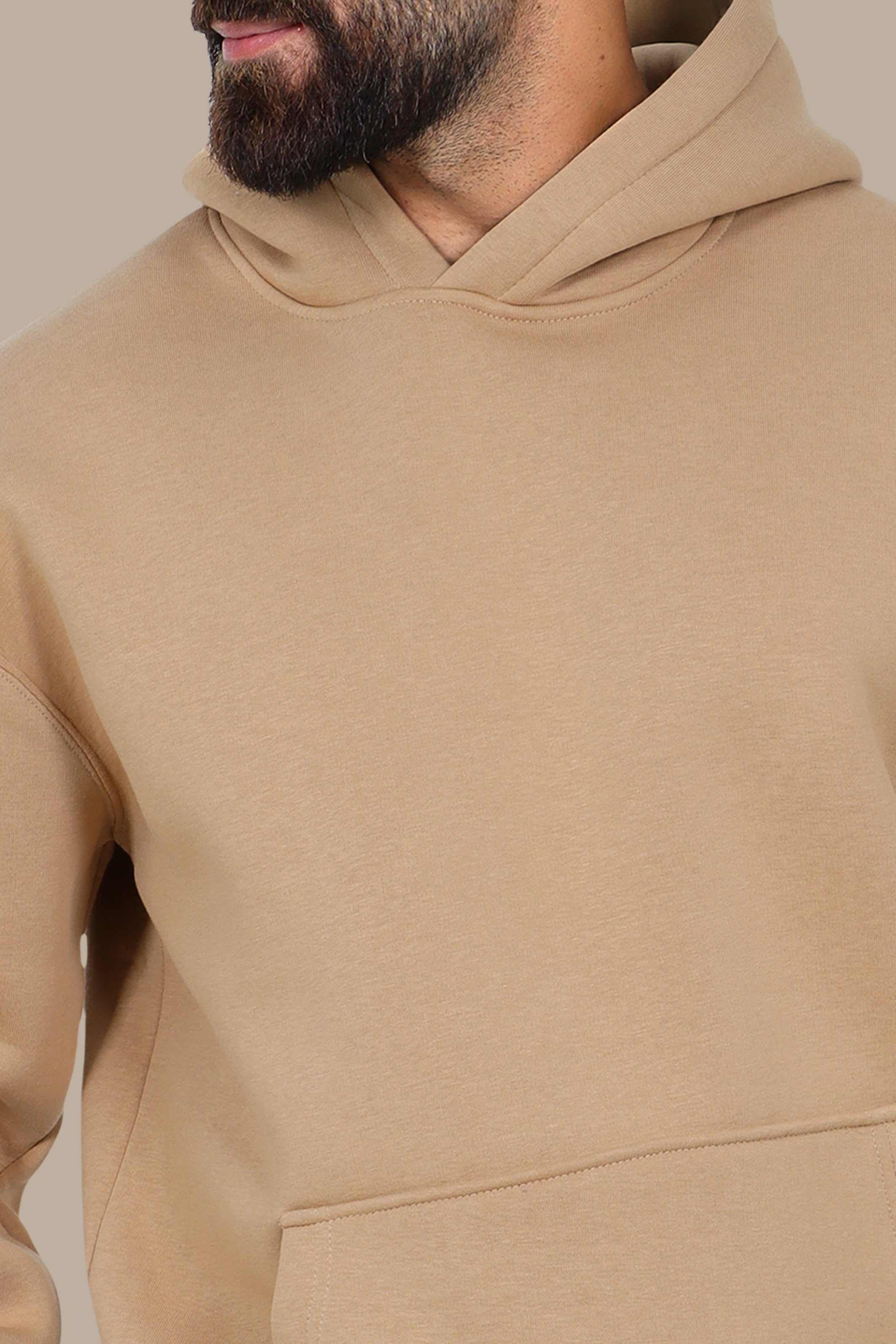 Oversized Basic Hoodie Havane